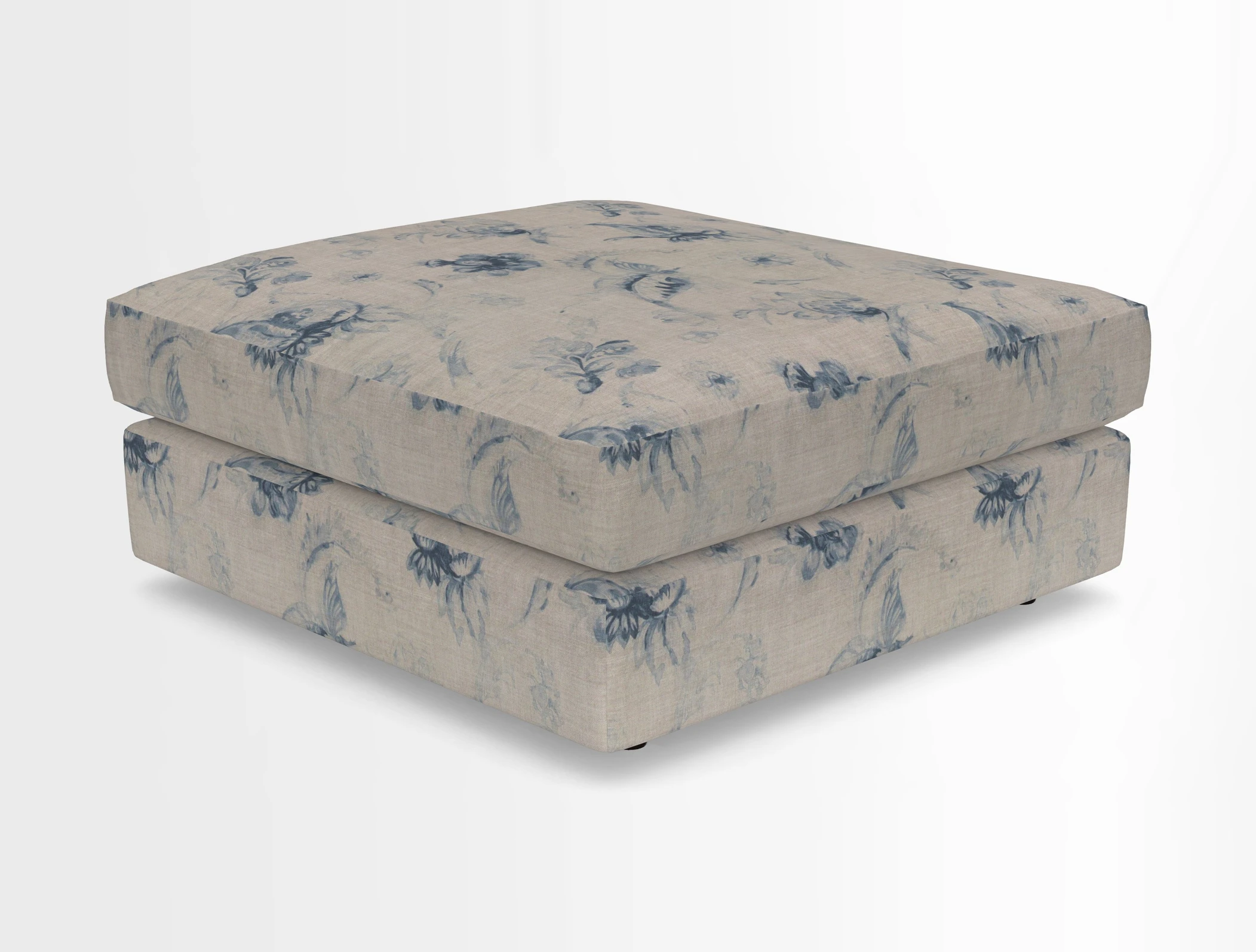 Slingsby fixed cover Footstool in Two Tone Plain Biscuit