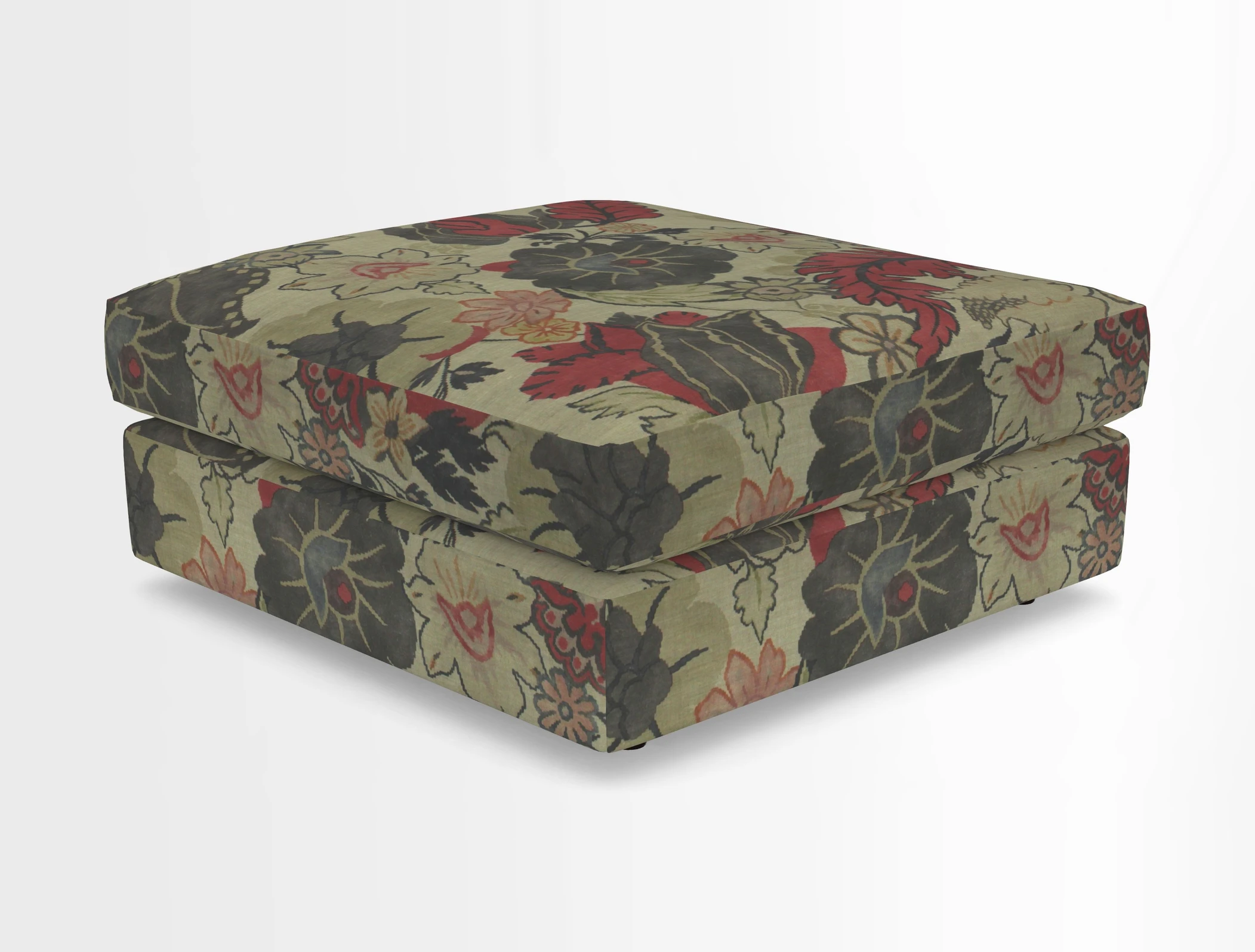 Slingsby fixed cover Footstool in Two Tone Plain Biscuit