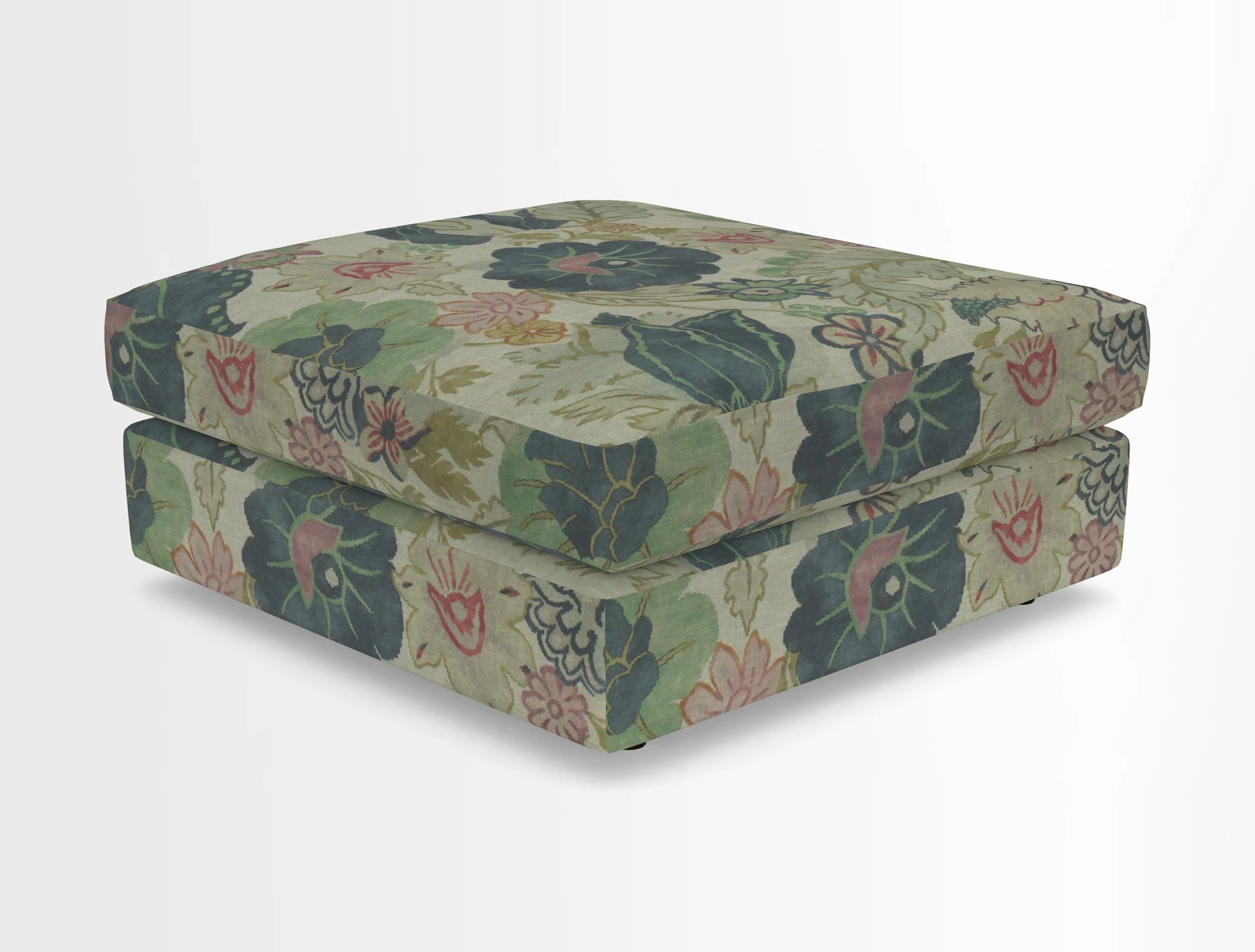 Slingsby fixed cover Footstool in Two Tone Plain Biscuit
