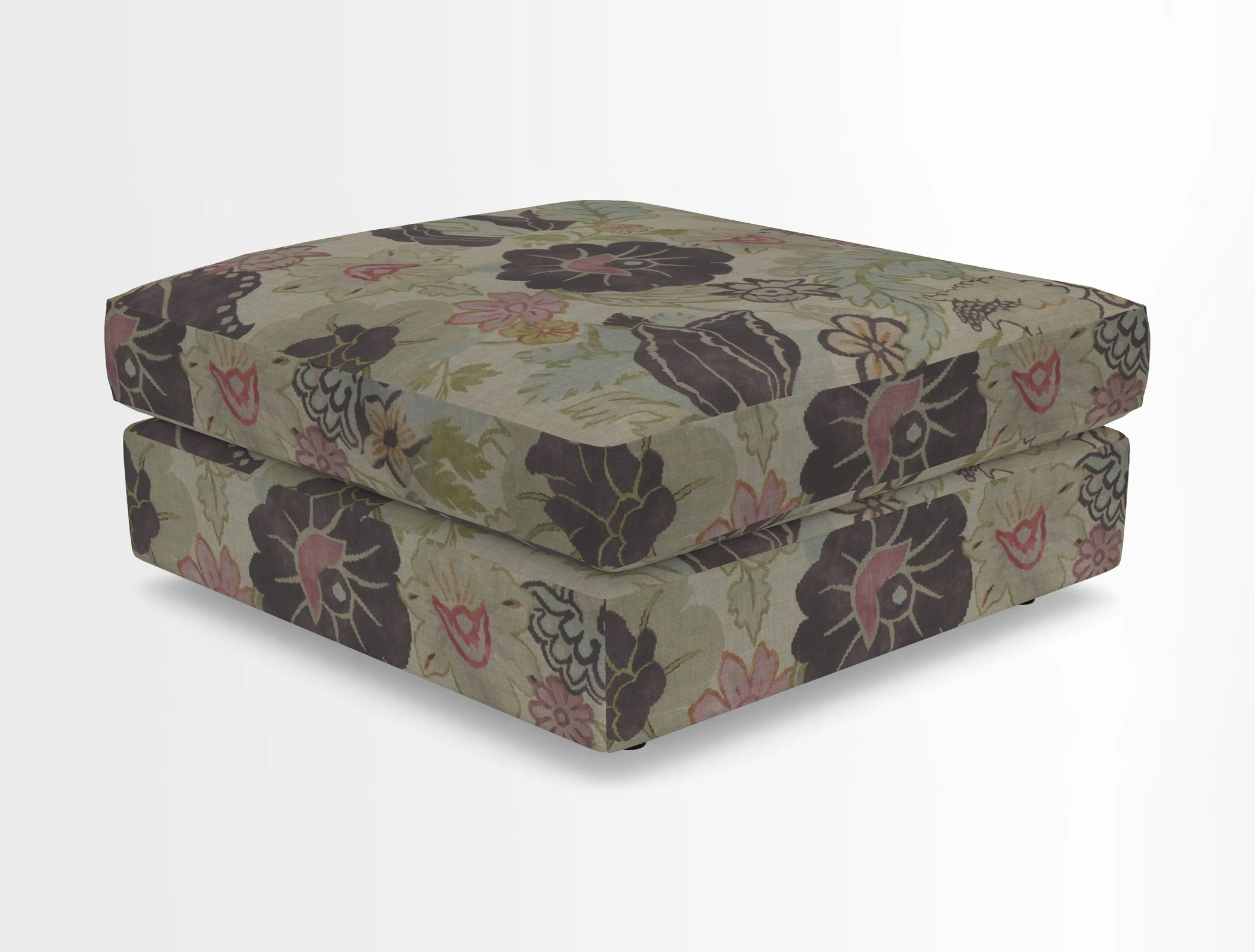 Slingsby fixed cover Footstool in Two Tone Plain Biscuit