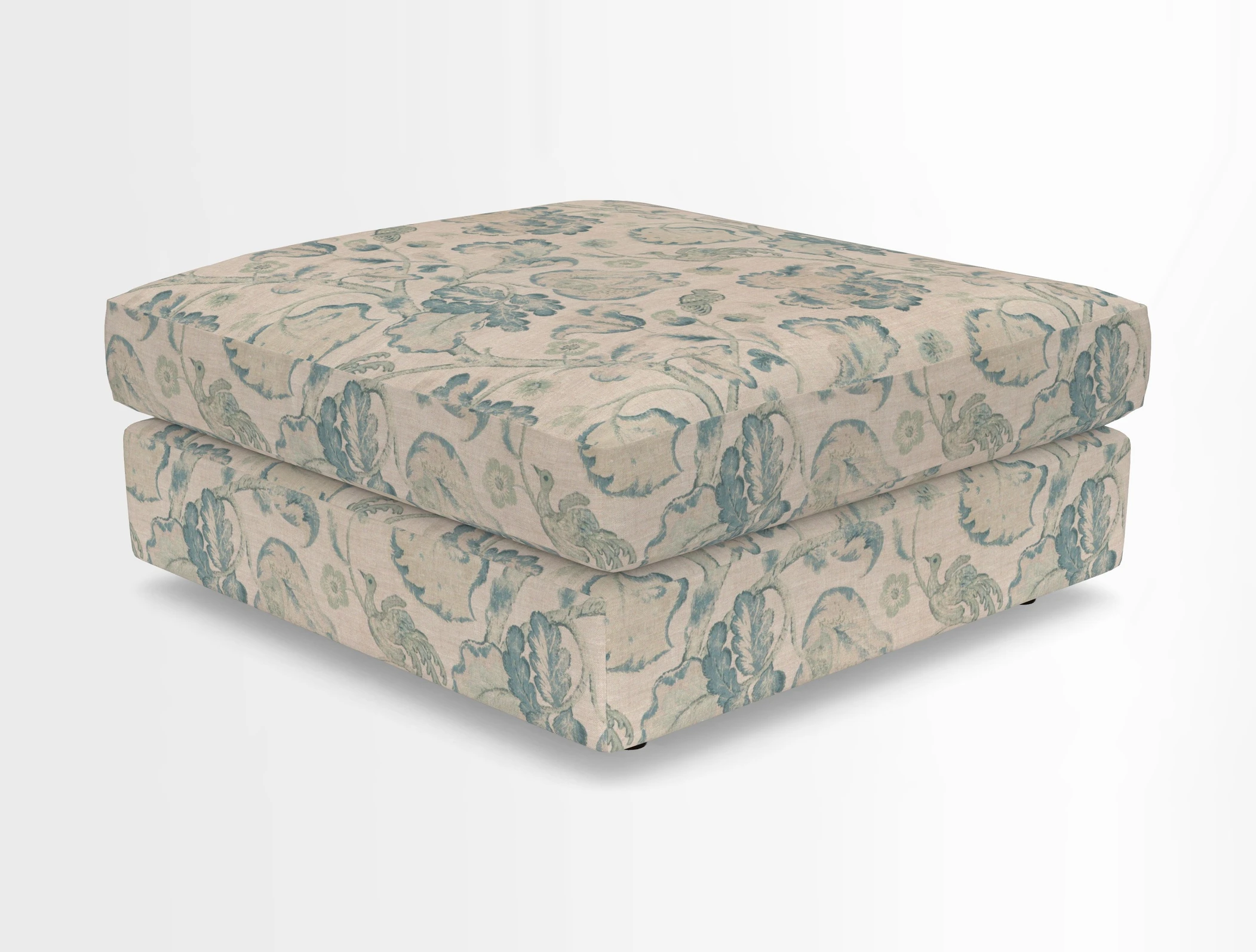 Slingsby fixed cover Footstool in Two Tone Plain Biscuit