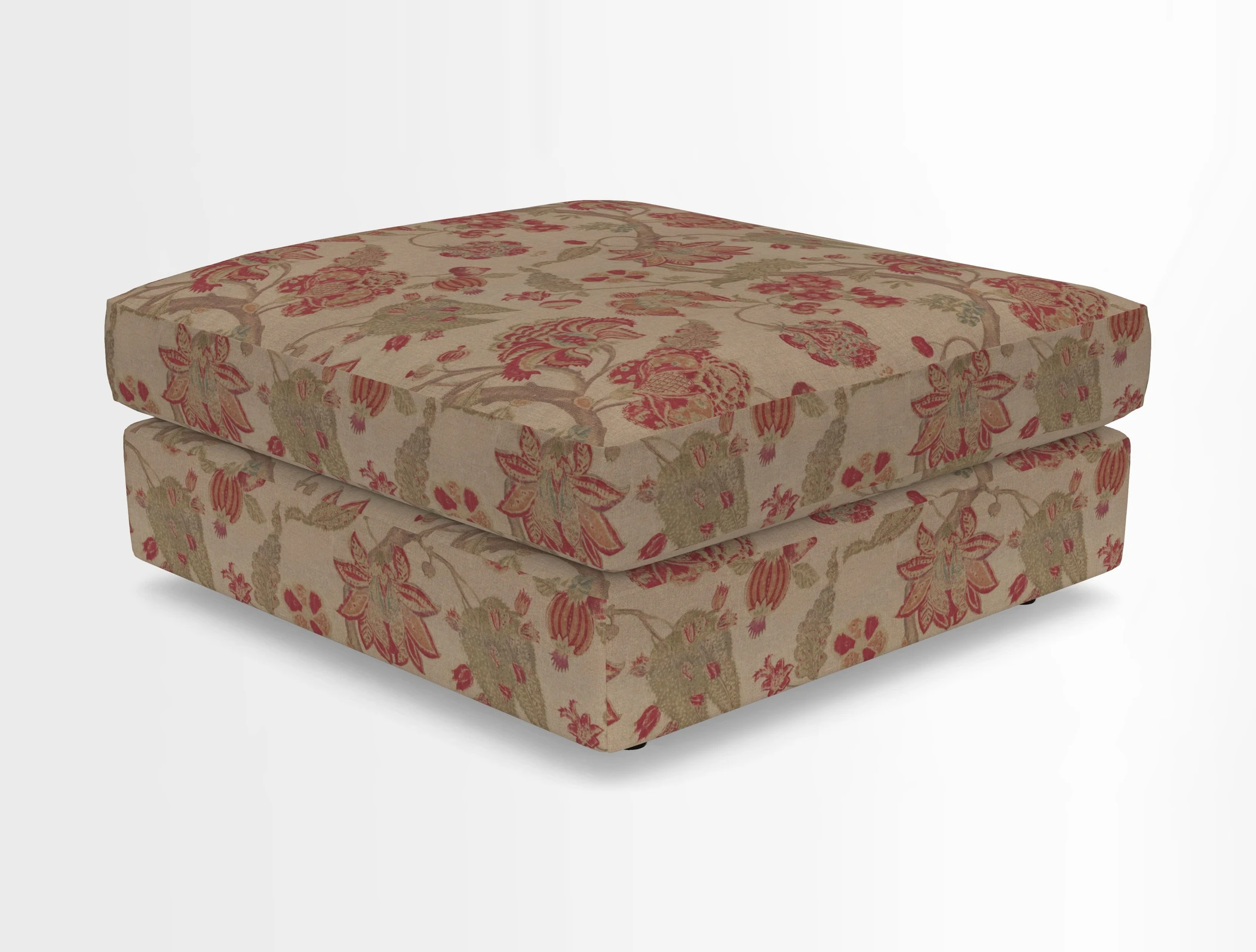 Slingsby fixed cover Footstool in Two Tone Plain Biscuit