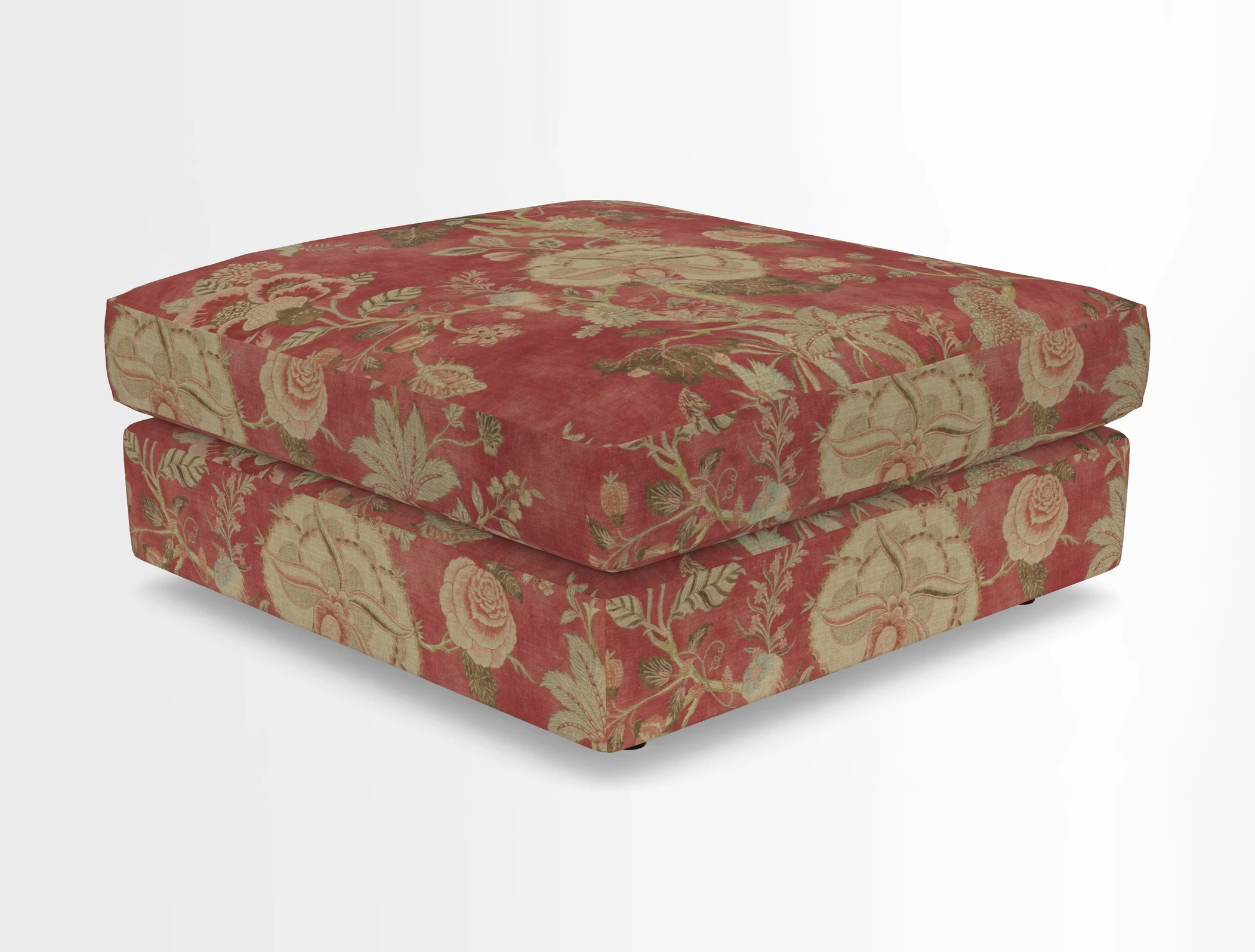 Slingsby fixed cover Footstool in Two Tone Plain Biscuit