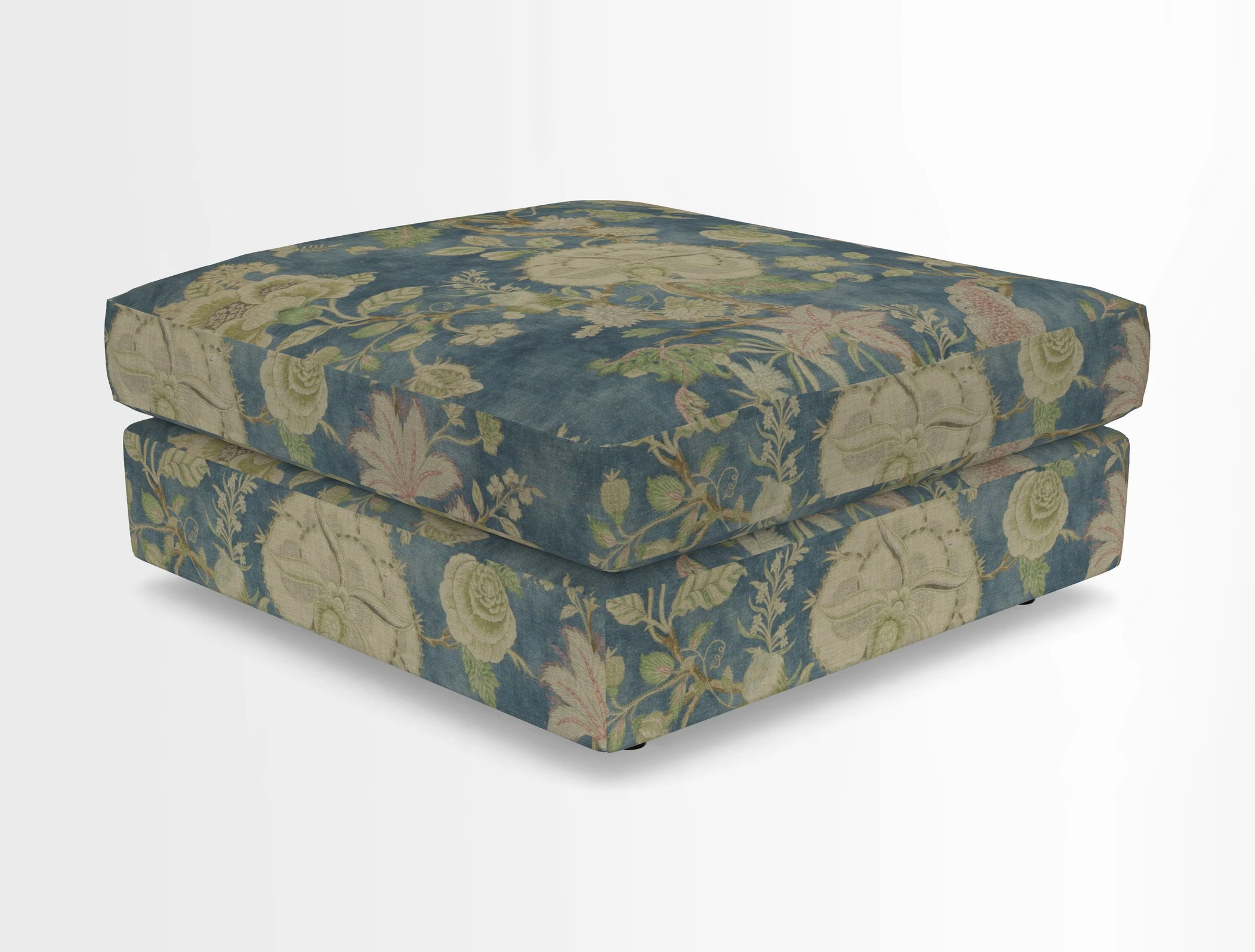 Slingsby fixed cover Footstool in Two Tone Plain Biscuit
