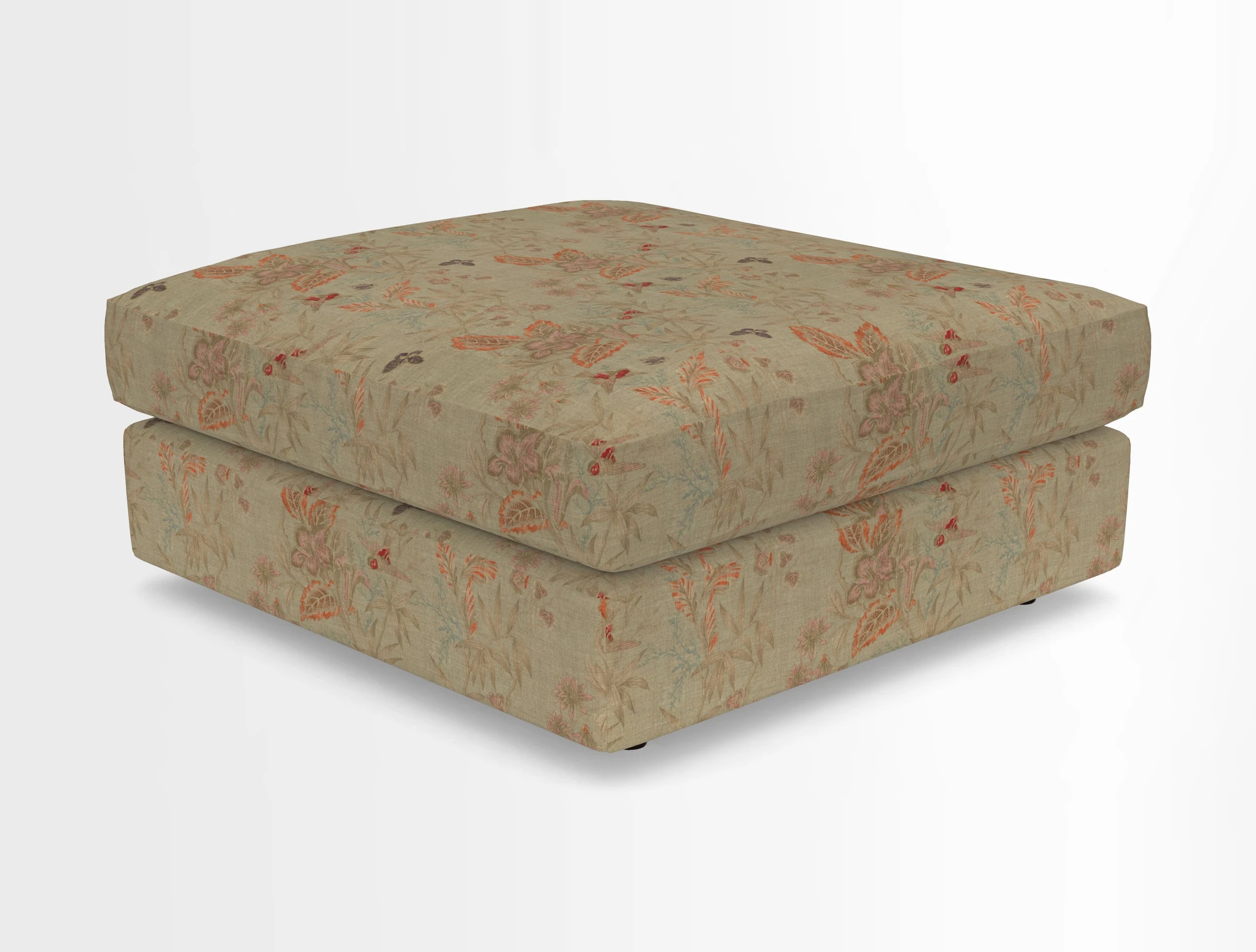 Slingsby fixed cover Footstool in Two Tone Plain Biscuit