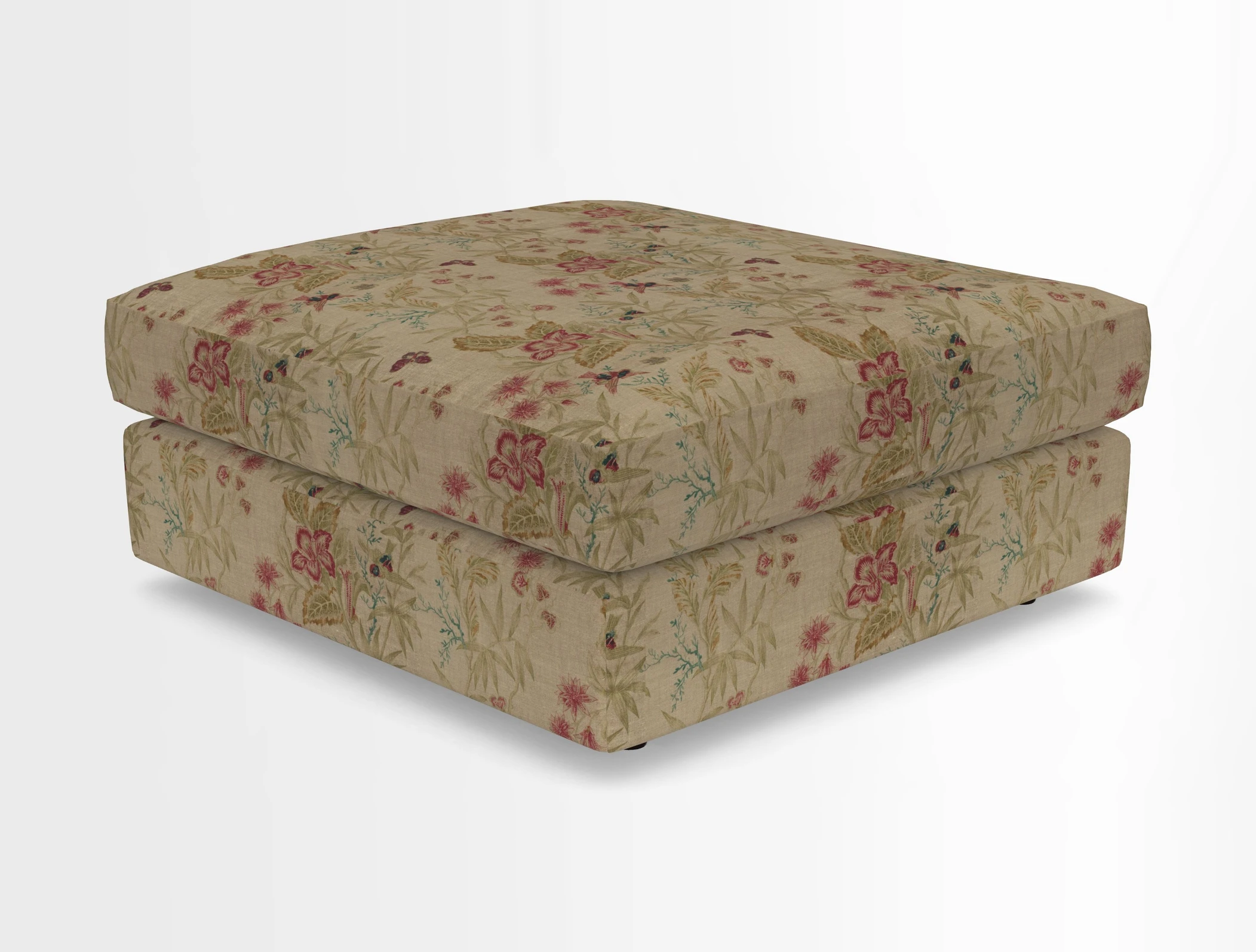 Slingsby fixed cover Footstool in Two Tone Plain Biscuit