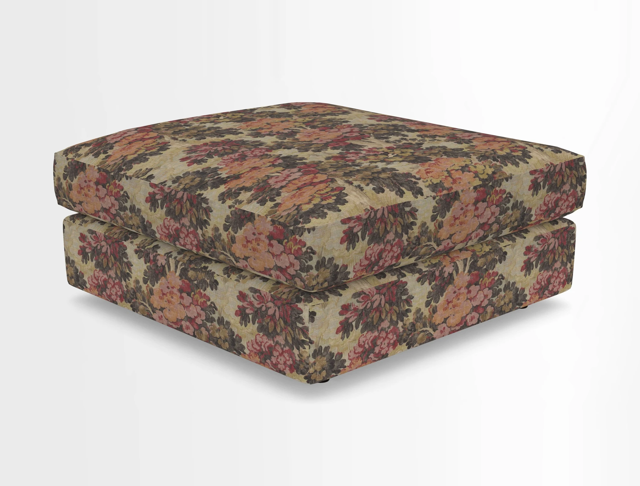 Slingsby fixed cover Footstool in Two Tone Plain Biscuit