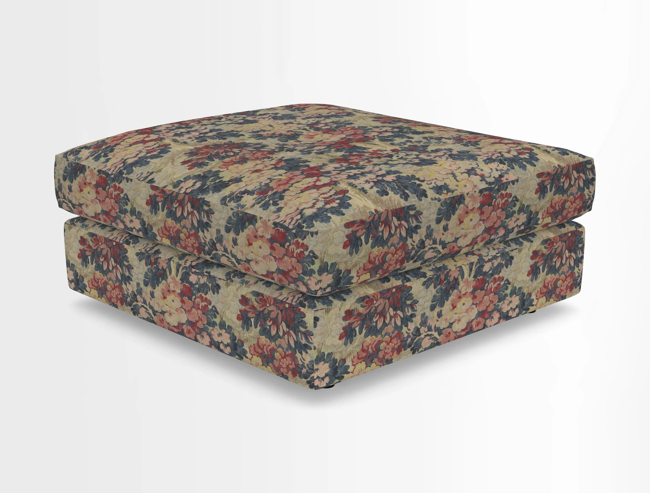 Slingsby fixed cover Footstool in Two Tone Plain Biscuit