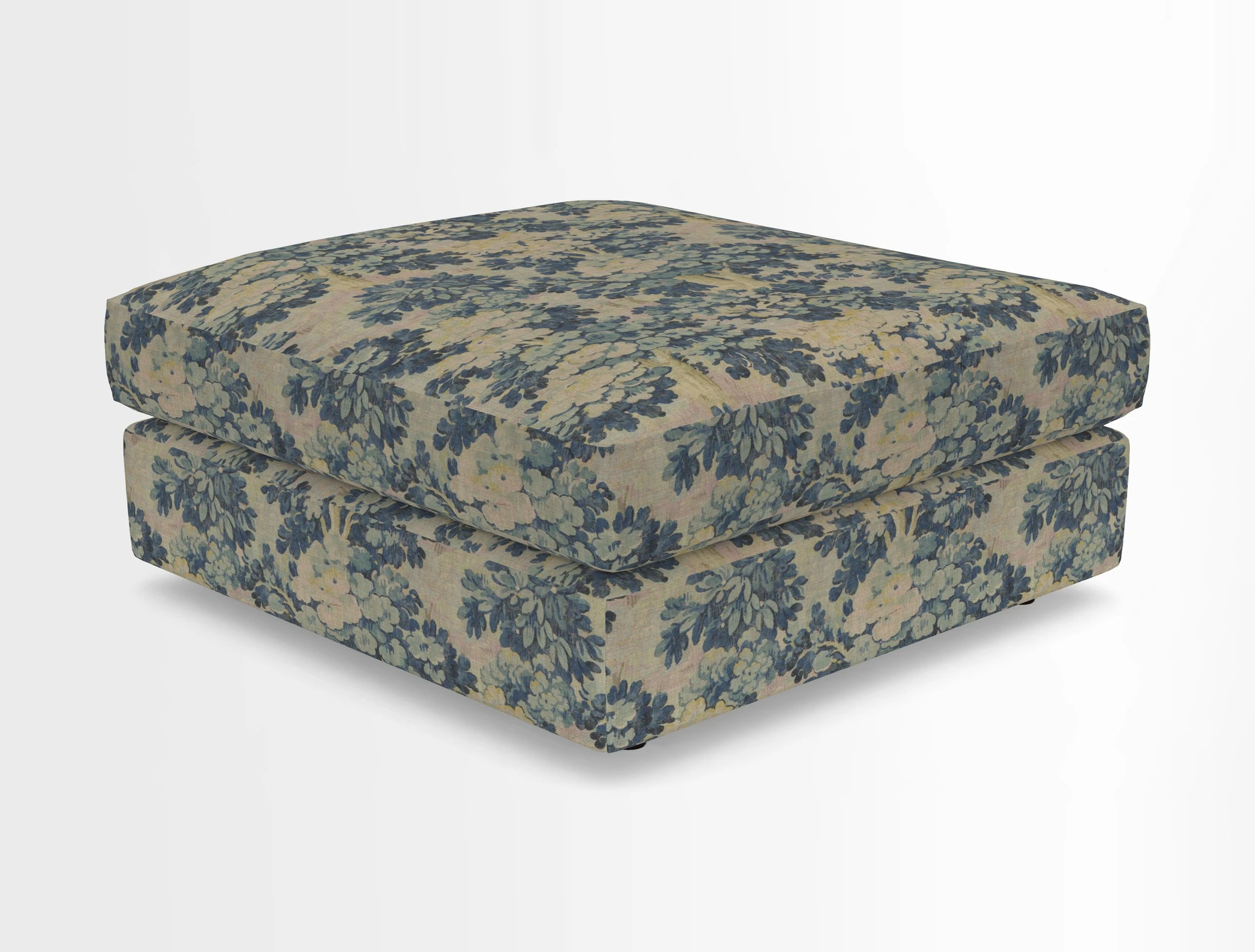 Slingsby fixed cover Footstool in Two Tone Plain Biscuit