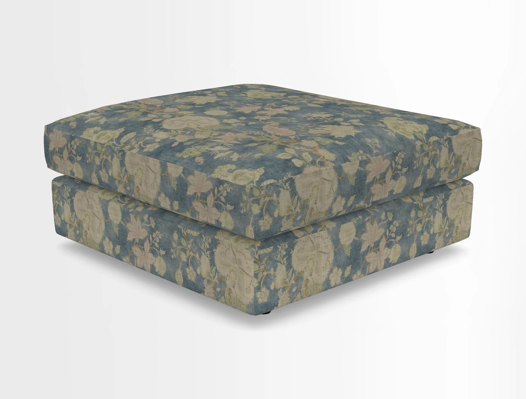 Slingsby fixed cover Footstool in Two Tone Plain Biscuit