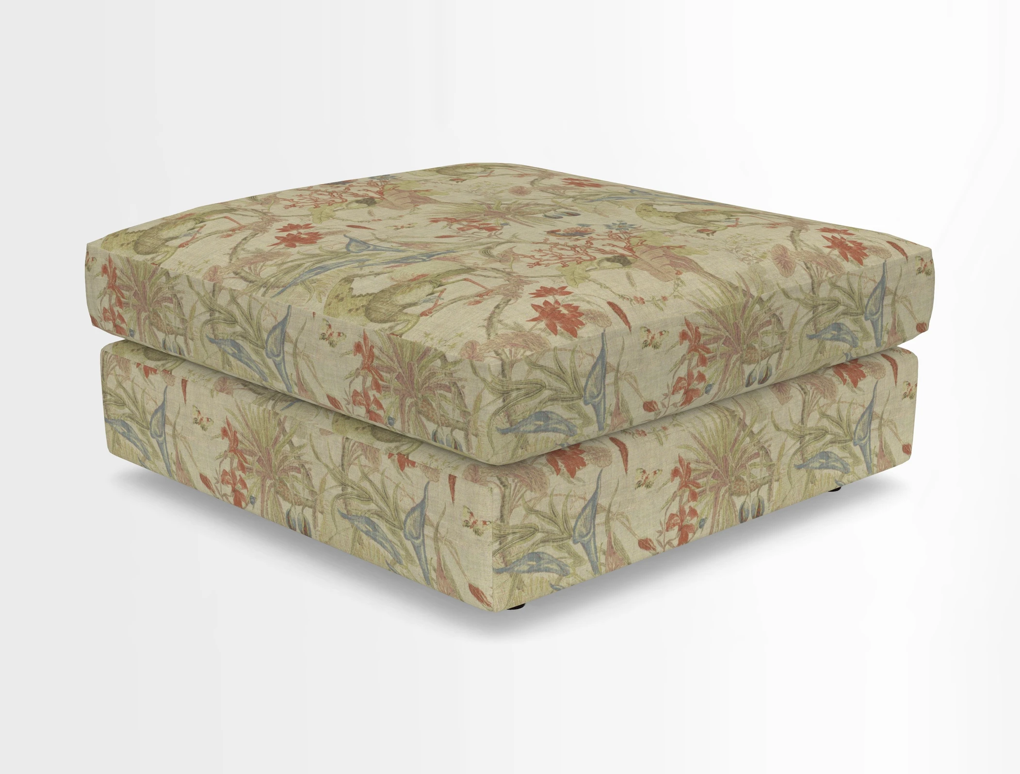Slingsby fixed cover Footstool in Two Tone Plain Biscuit