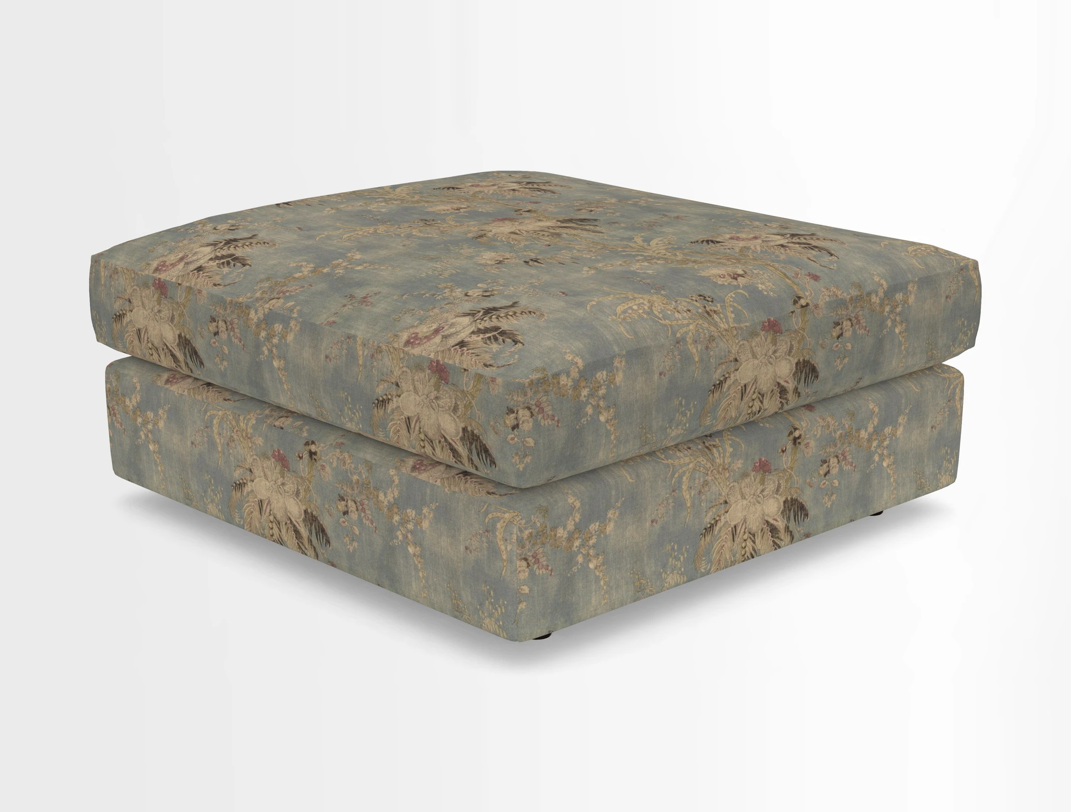 Slingsby fixed cover Footstool in Two Tone Plain Biscuit