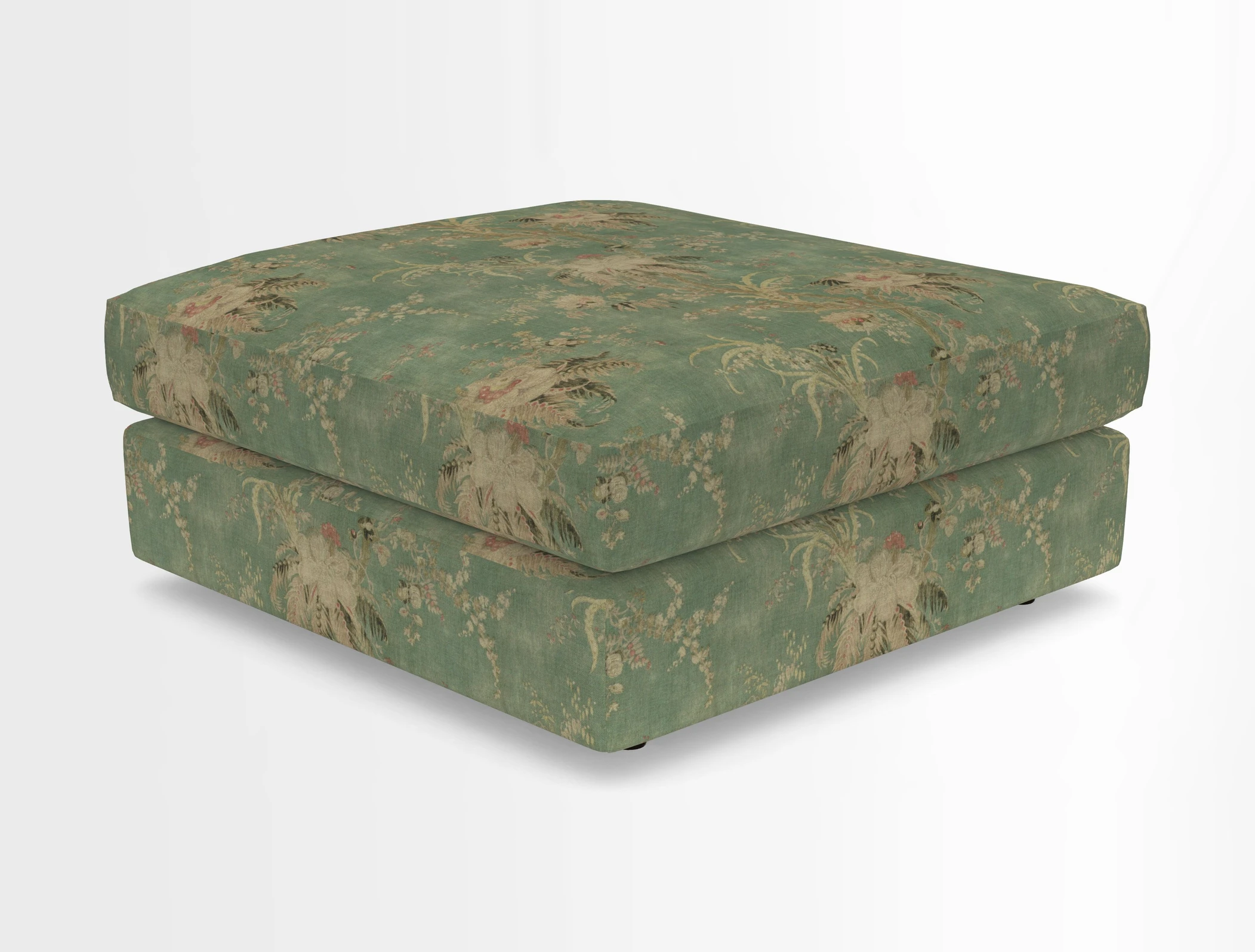 Slingsby fixed cover Footstool in Two Tone Plain Biscuit