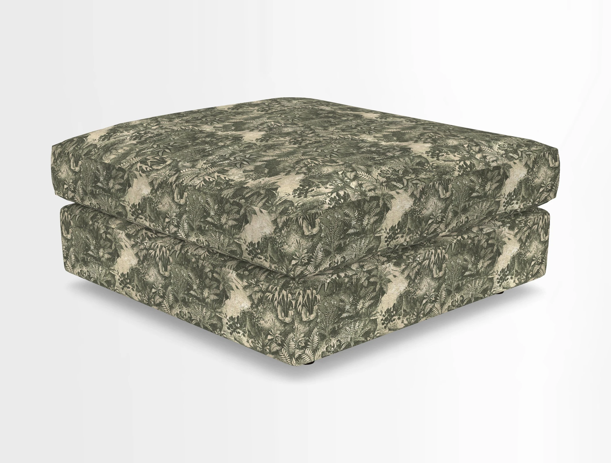 Slingsby fixed cover Footstool in Two Tone Plain Biscuit