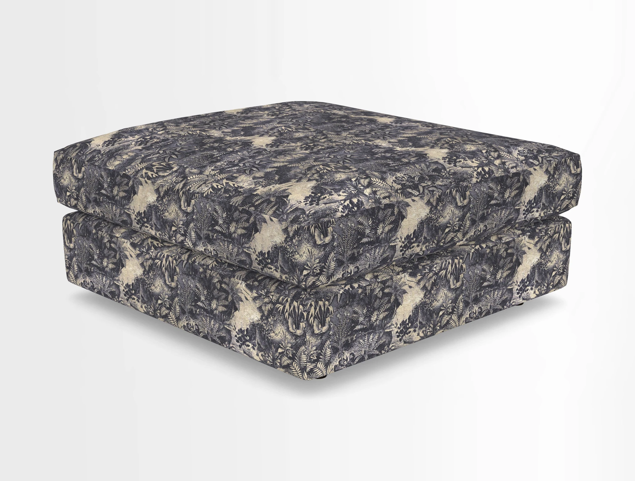 Slingsby fixed cover Footstool in Two Tone Plain Biscuit