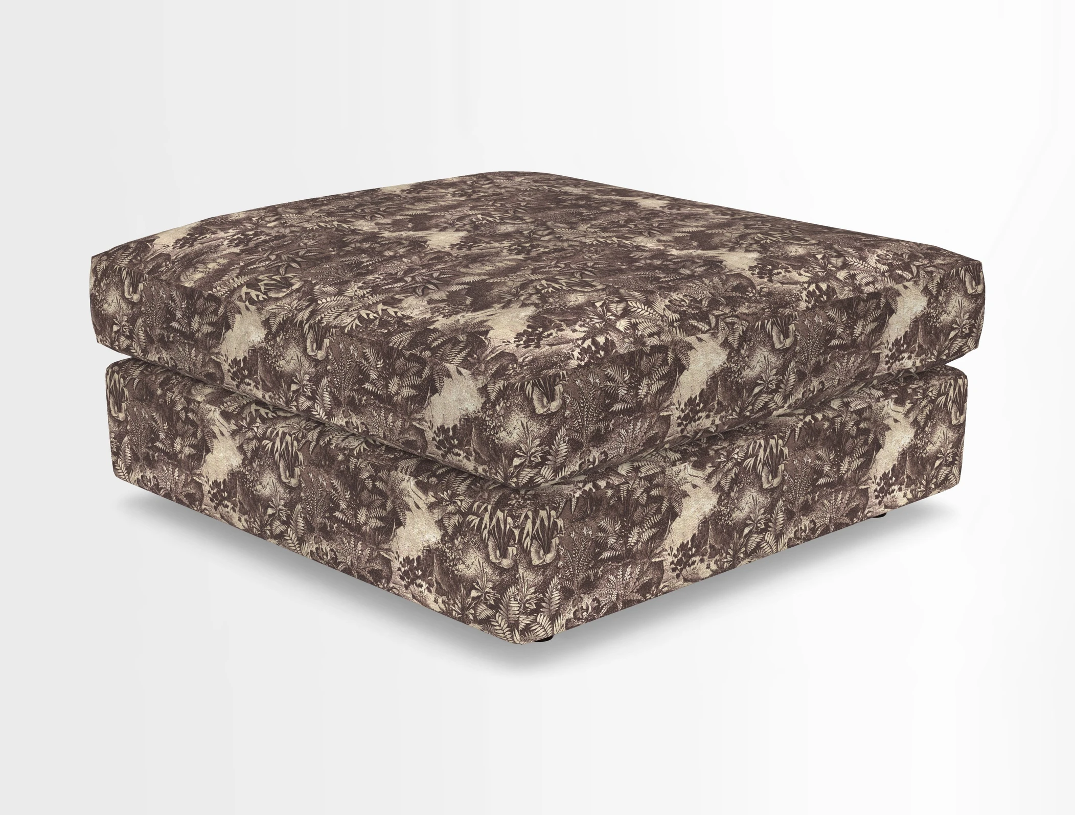 Slingsby fixed cover Footstool in Two Tone Plain Biscuit
