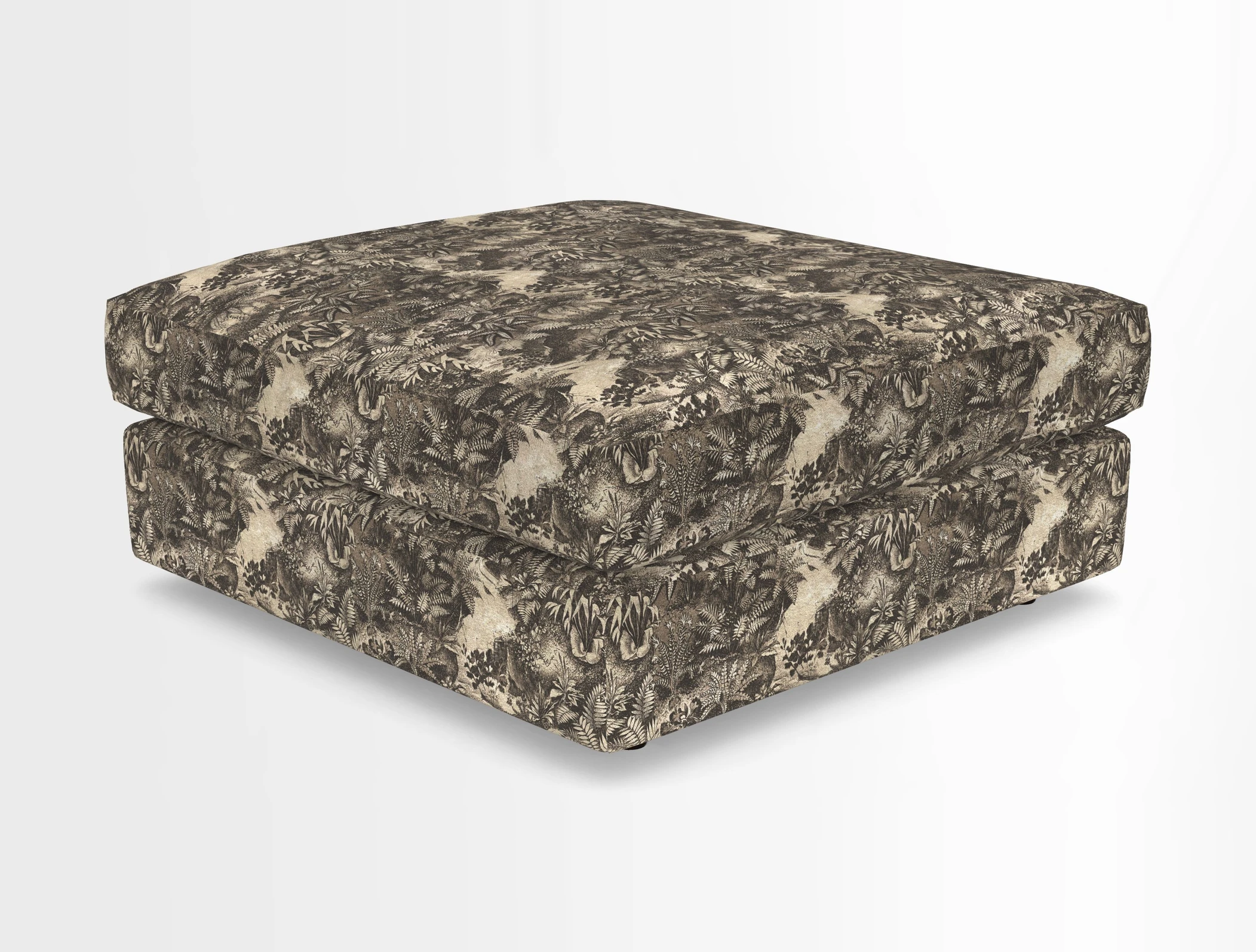 Slingsby fixed cover Footstool in Two Tone Plain Biscuit