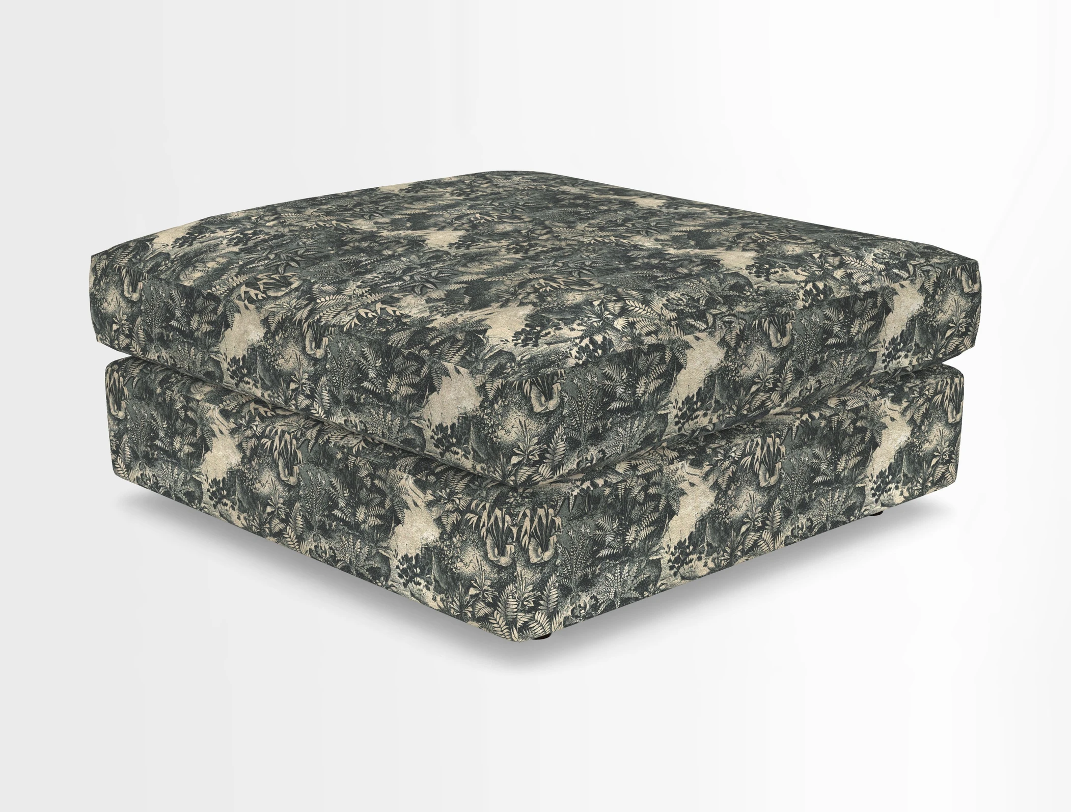Slingsby fixed cover Footstool in Two Tone Plain Biscuit