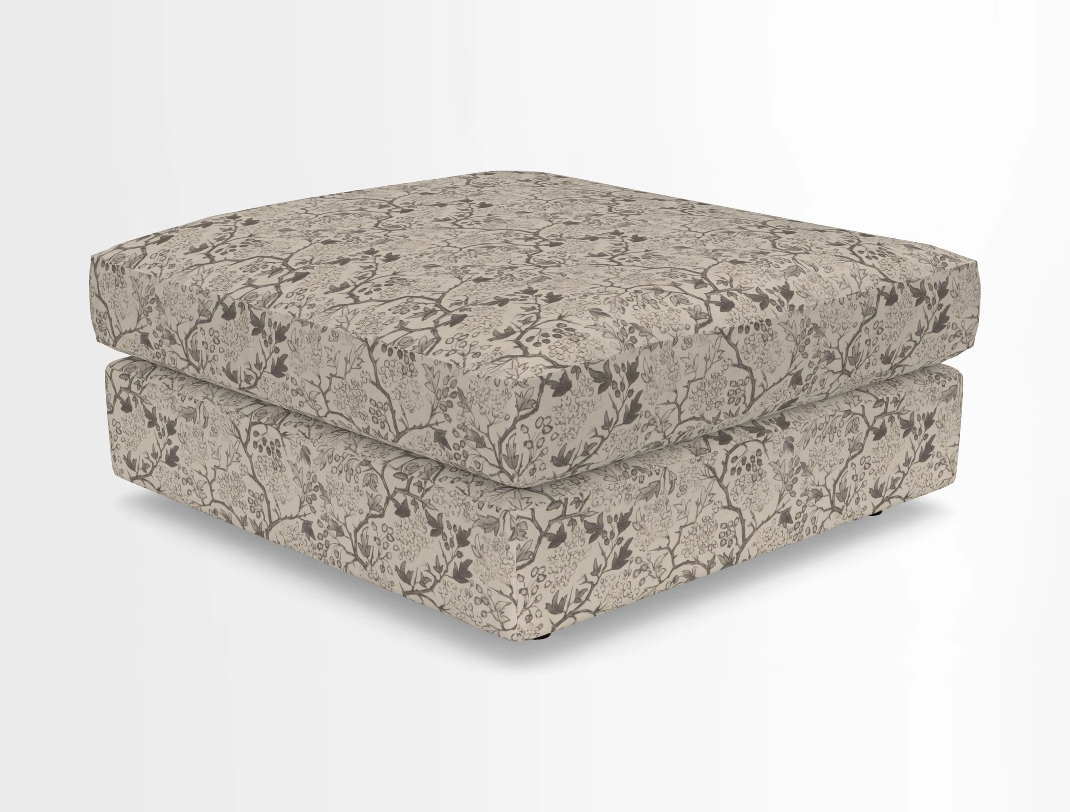 Slingsby fixed cover Footstool in Two Tone Plain Biscuit