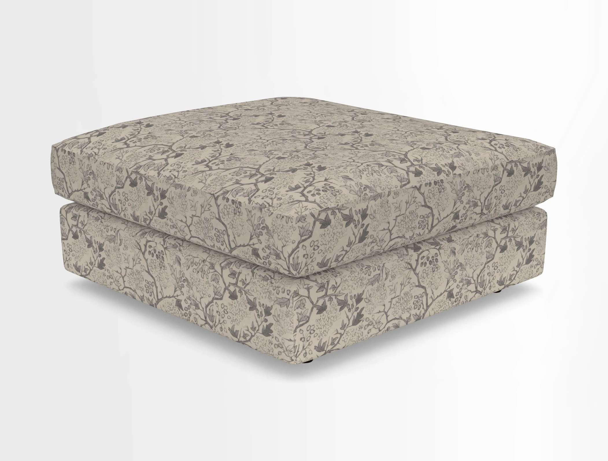 Slingsby fixed cover Footstool in Two Tone Plain Biscuit