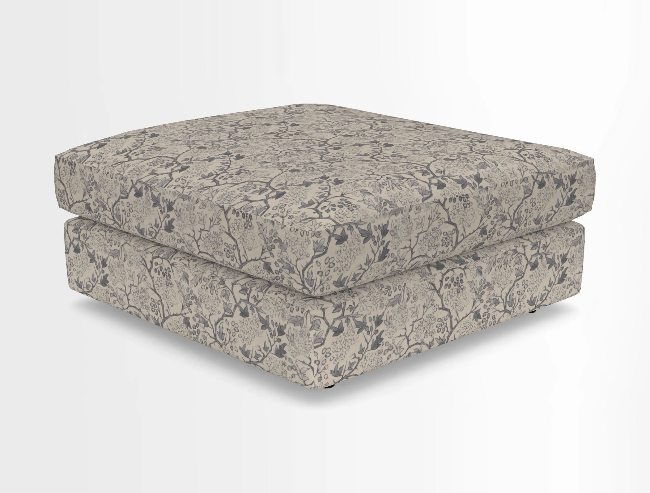 Slingsby fixed cover Footstool in Two Tone Plain Biscuit