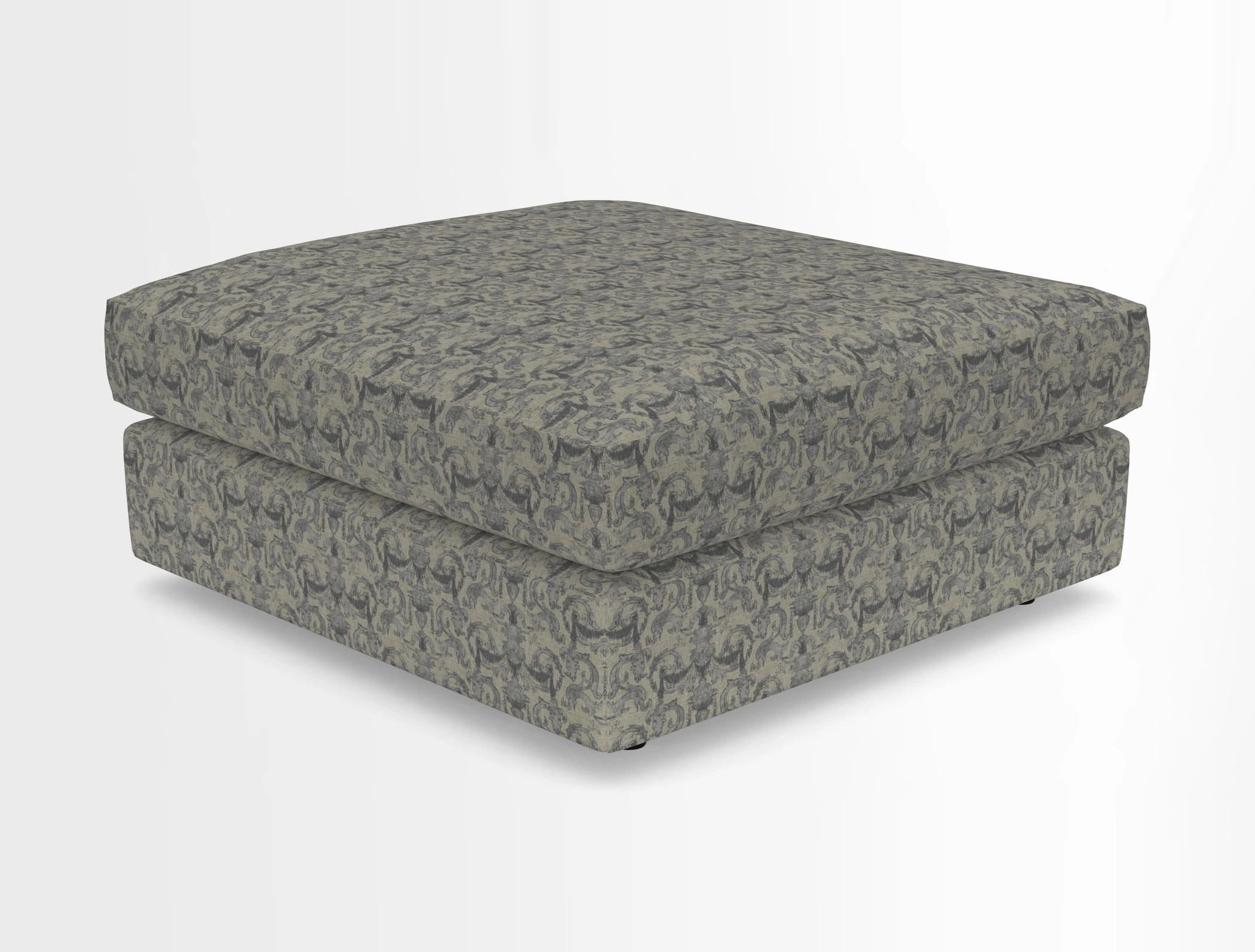 Slingsby fixed cover Footstool in Two Tone Plain Biscuit