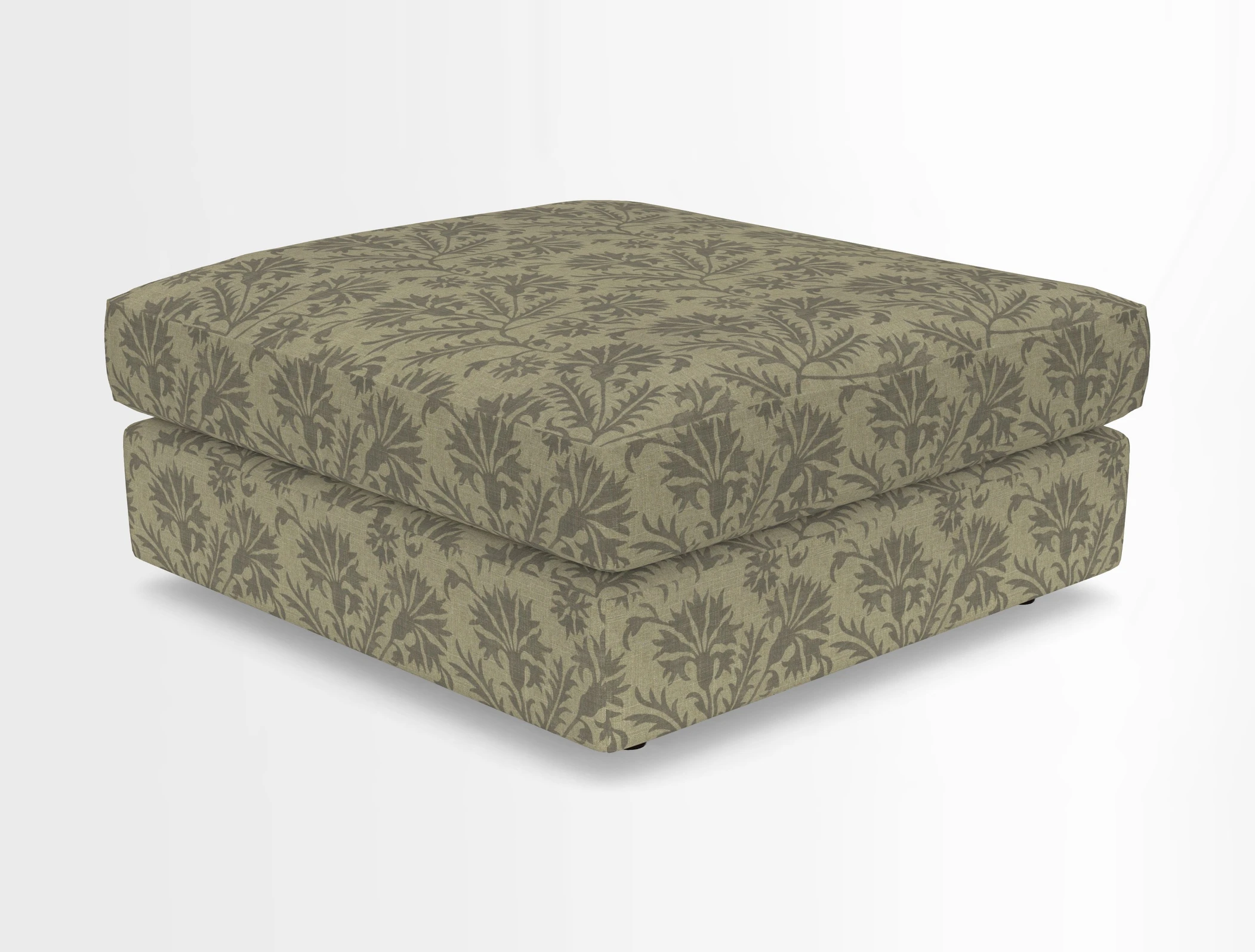 Slingsby fixed cover Footstool in Two Tone Plain Biscuit