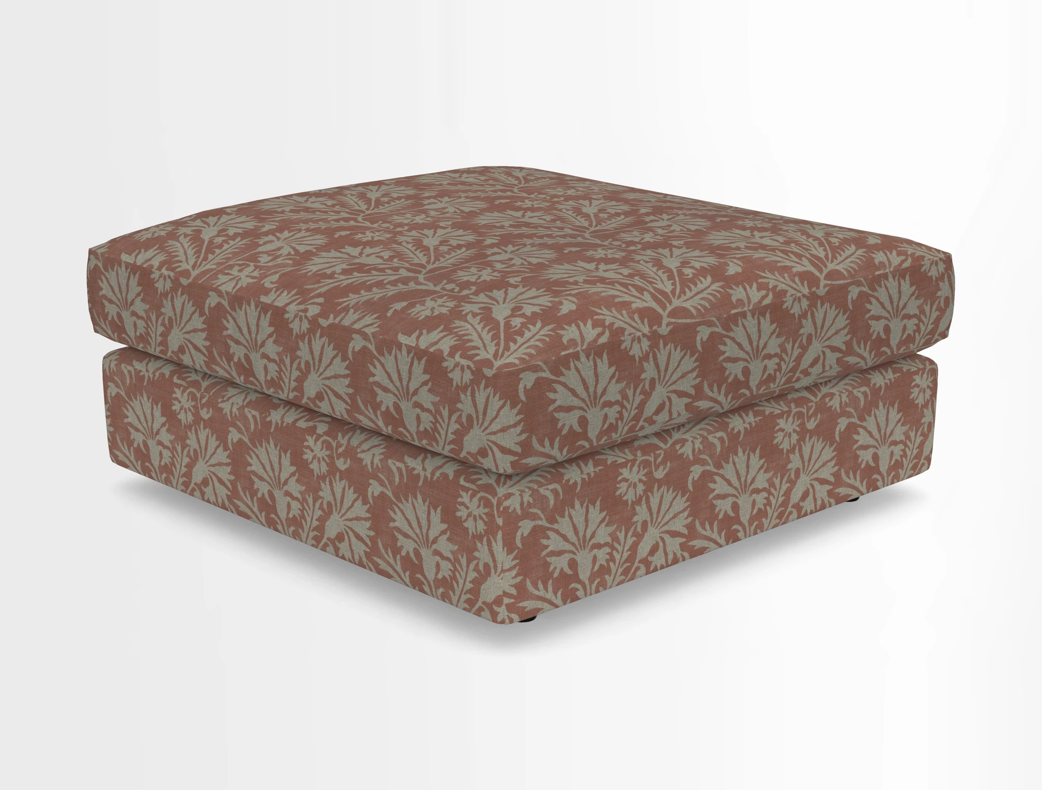Slingsby fixed cover Footstool in Two Tone Plain Biscuit