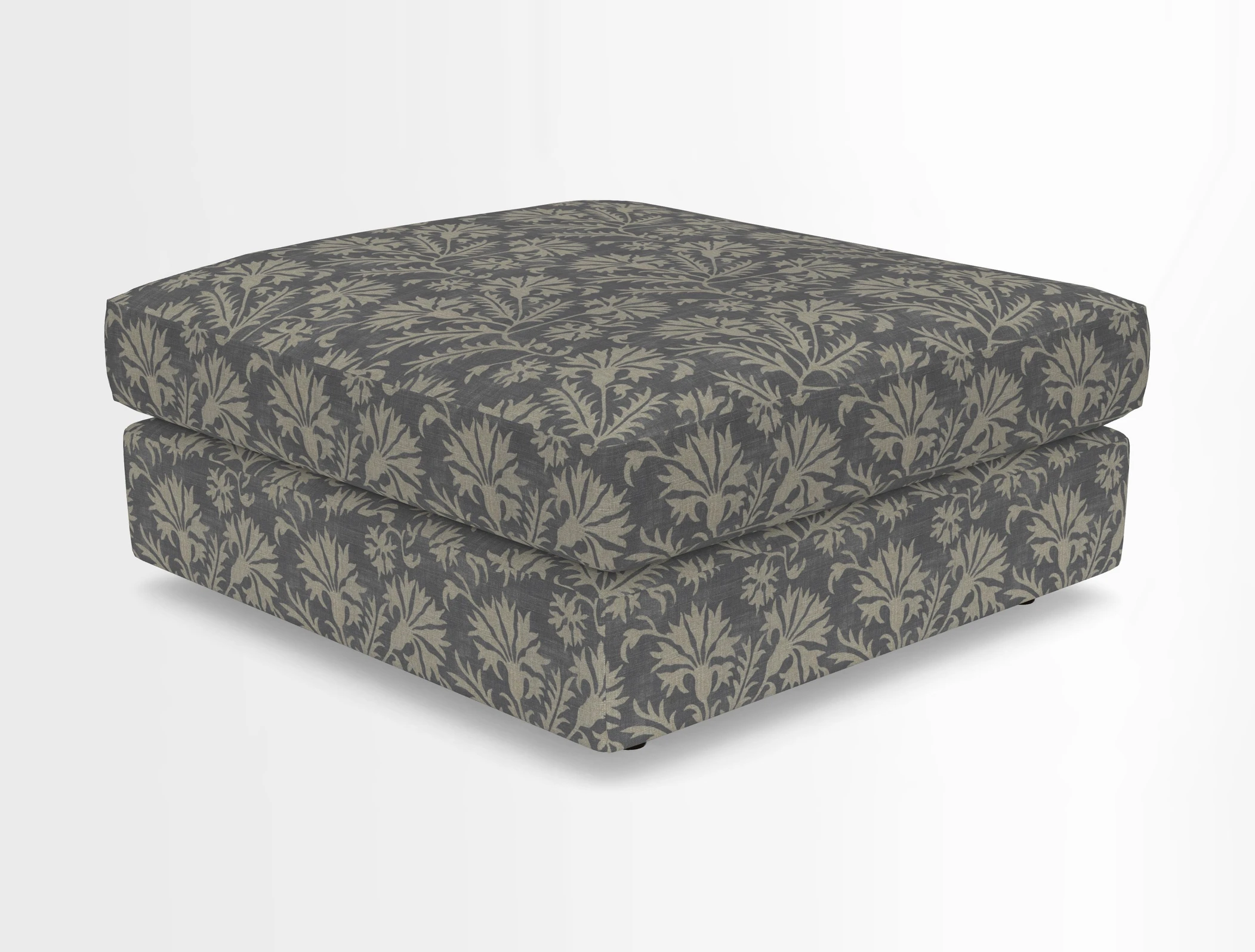 Slingsby fixed cover Footstool in Two Tone Plain Biscuit