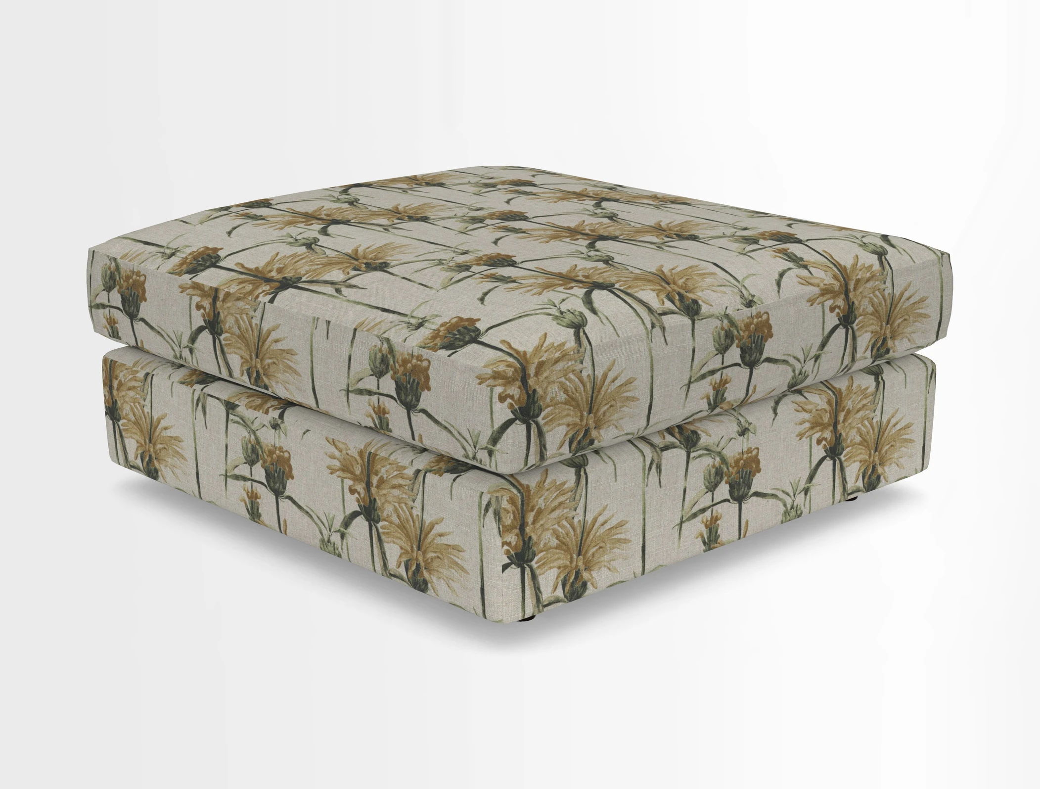 Slingsby fixed cover Footstool in Two Tone Plain Biscuit