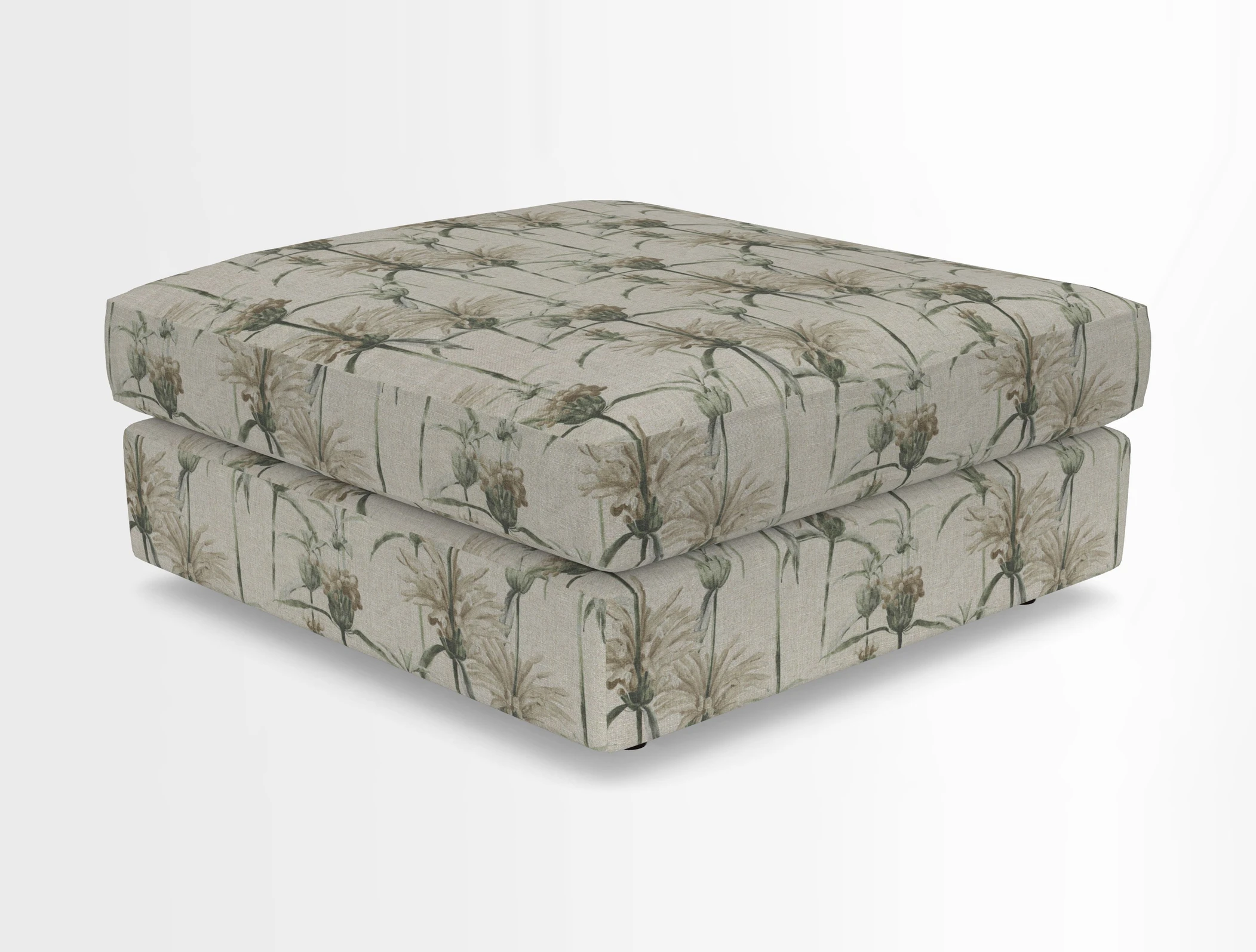 Slingsby fixed cover Footstool in Two Tone Plain Biscuit