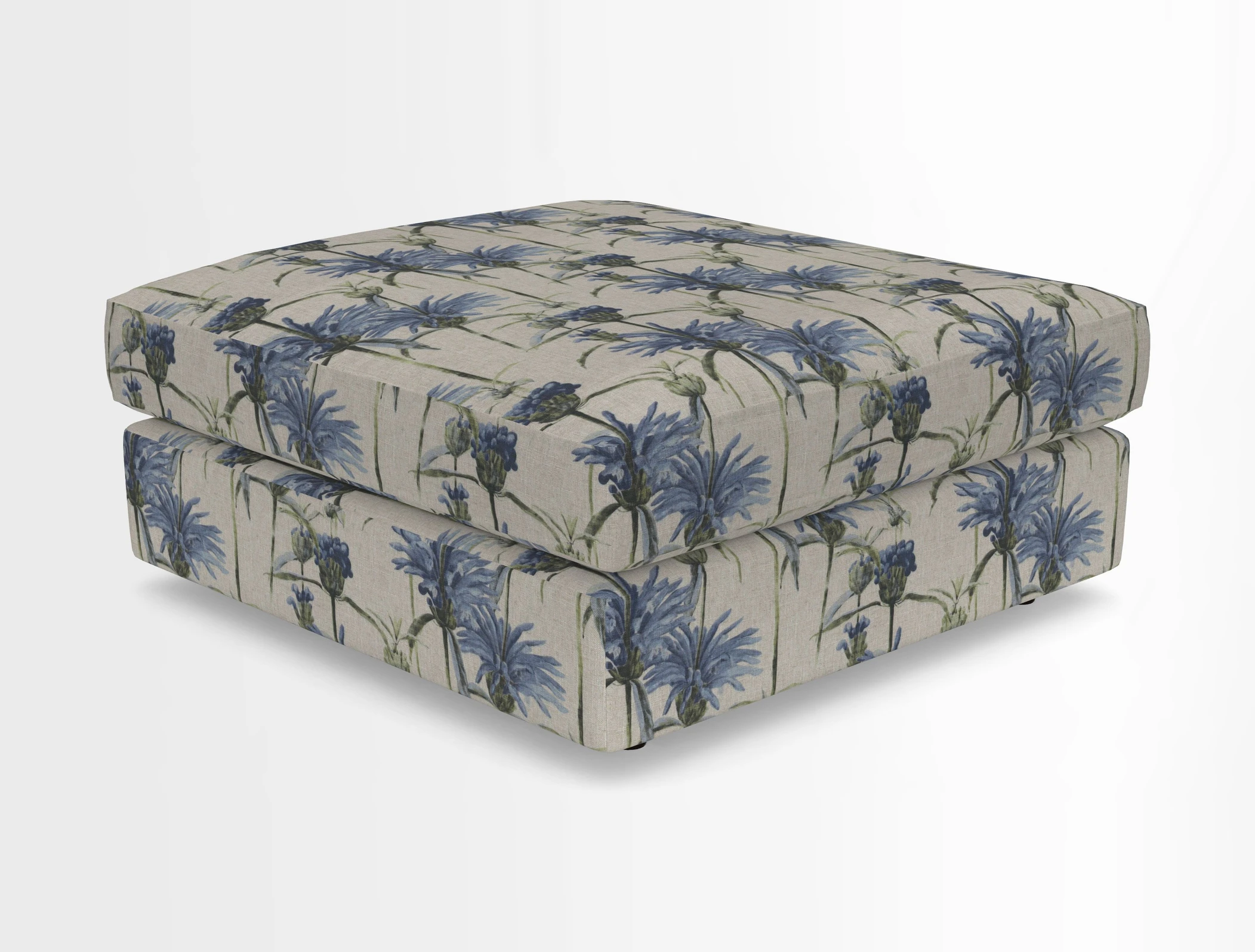 Slingsby fixed cover Footstool in Two Tone Plain Biscuit