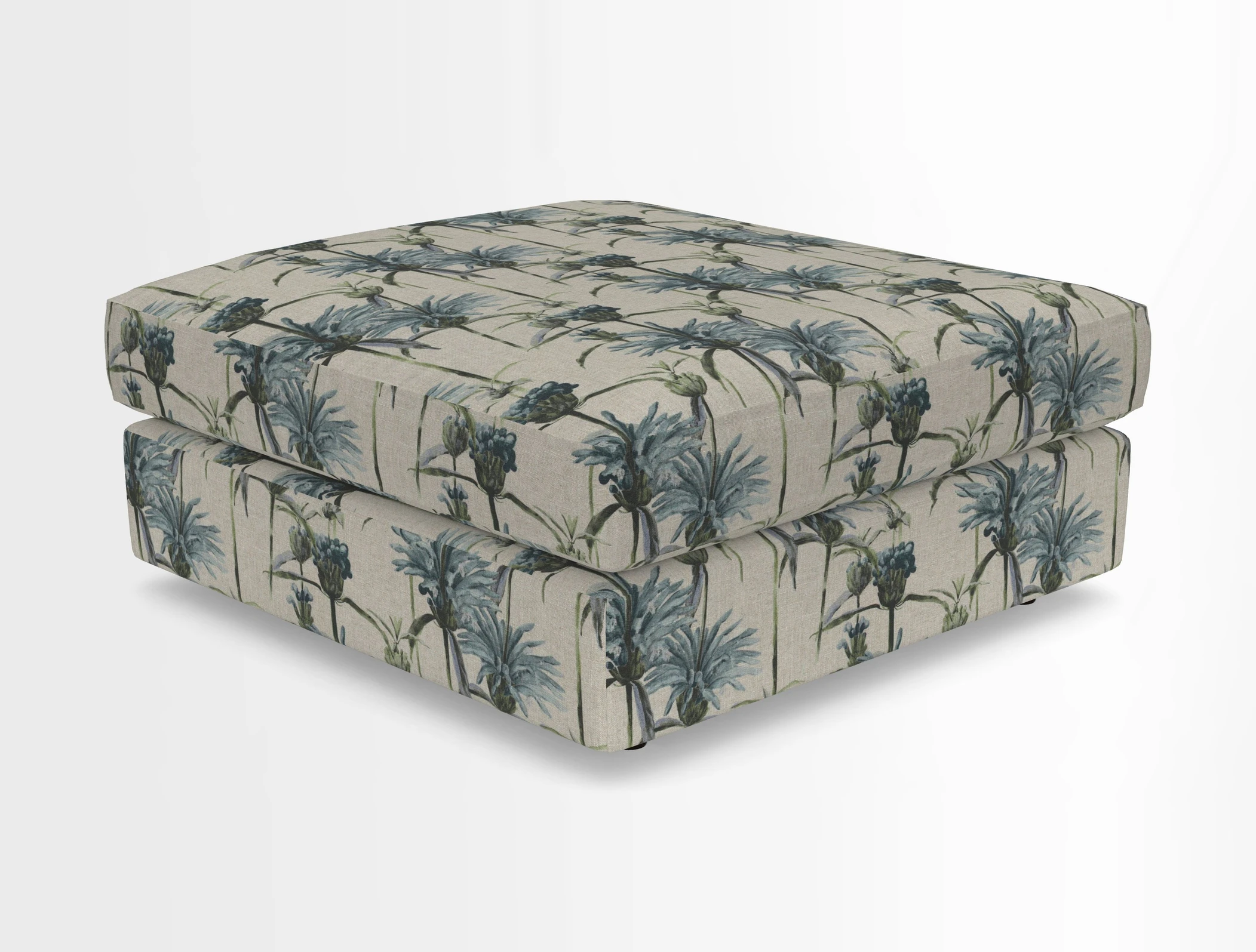 Slingsby fixed cover Footstool in Two Tone Plain Biscuit