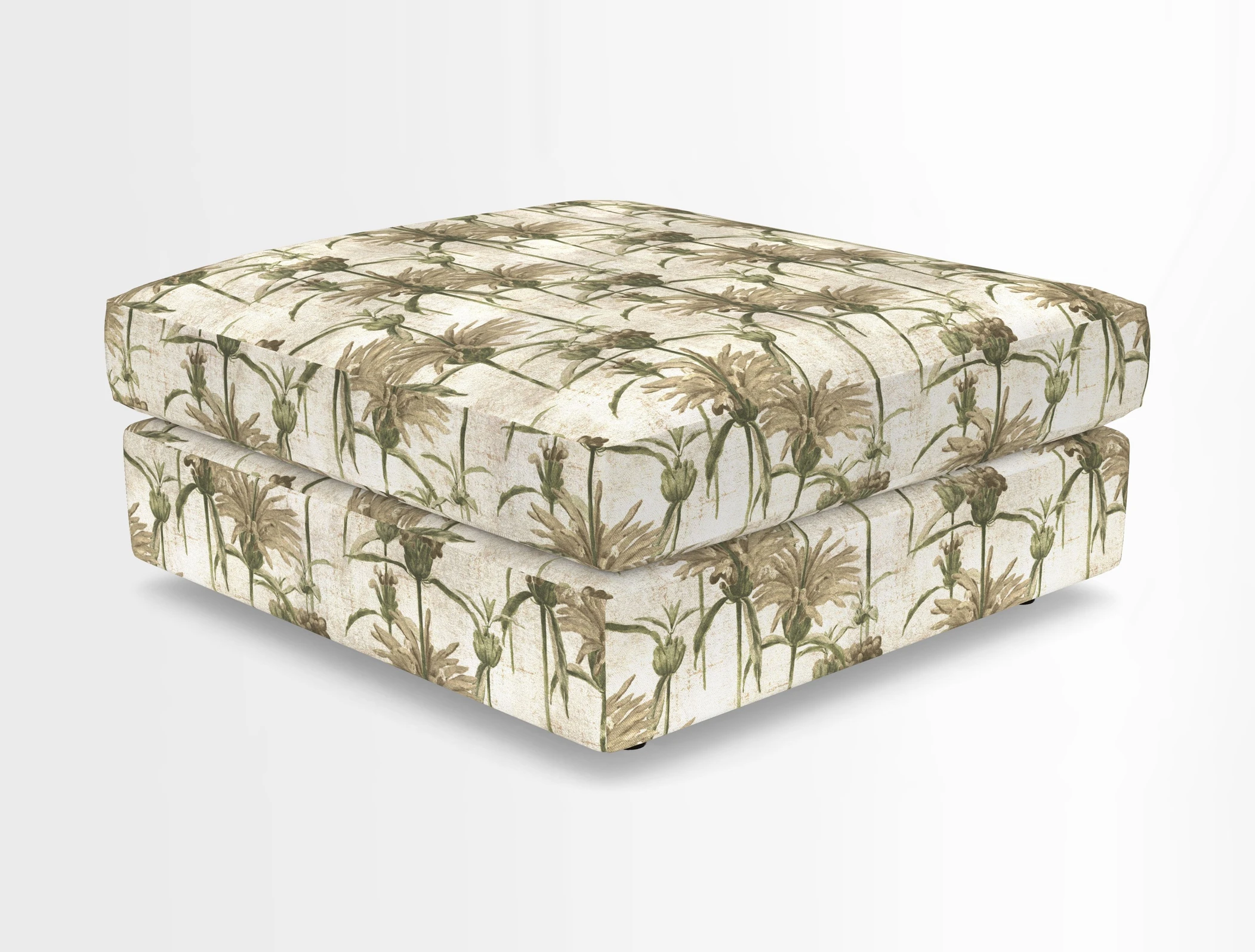 Slingsby fixed cover Footstool in Two Tone Plain Biscuit