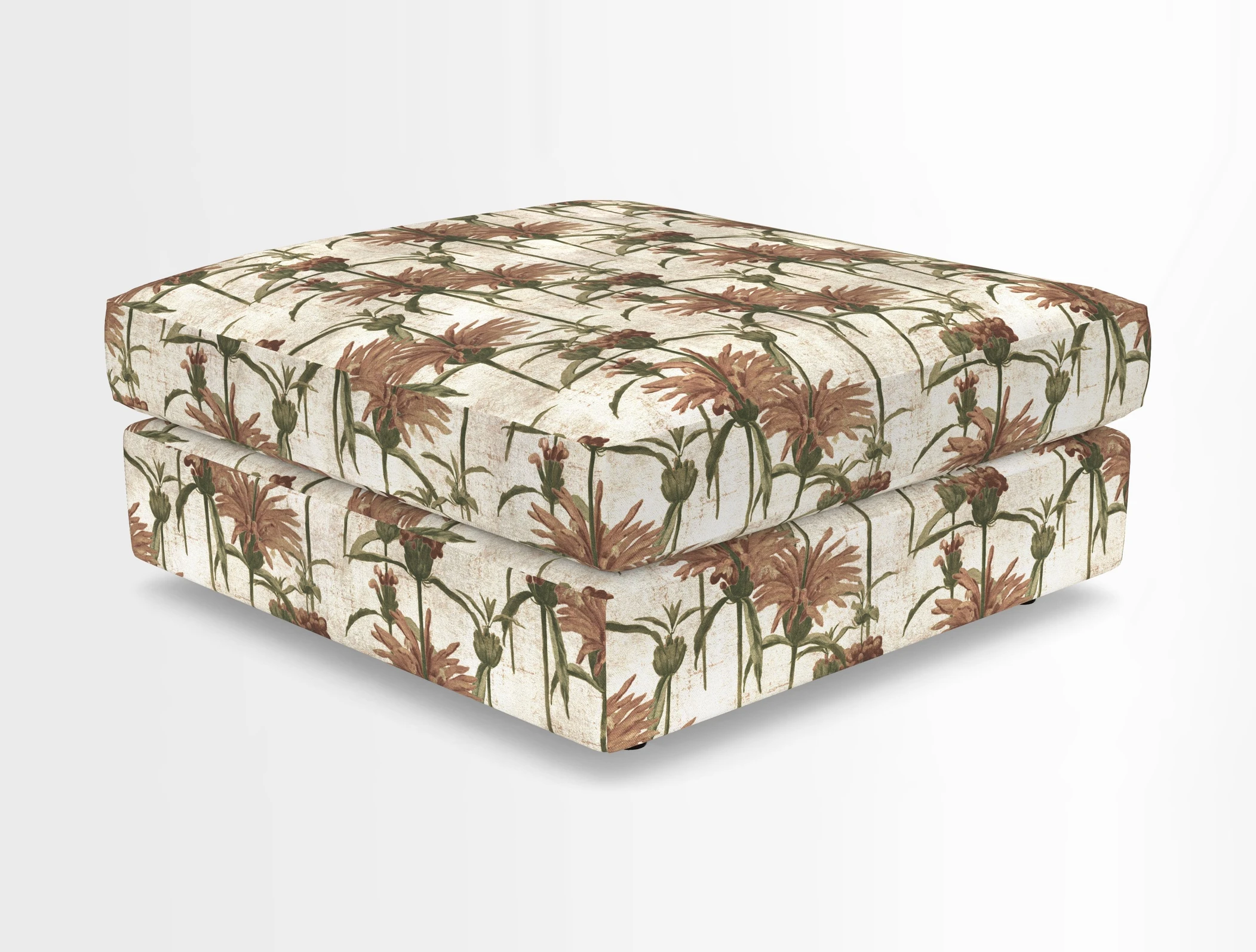 Slingsby fixed cover Footstool in Two Tone Plain Biscuit
