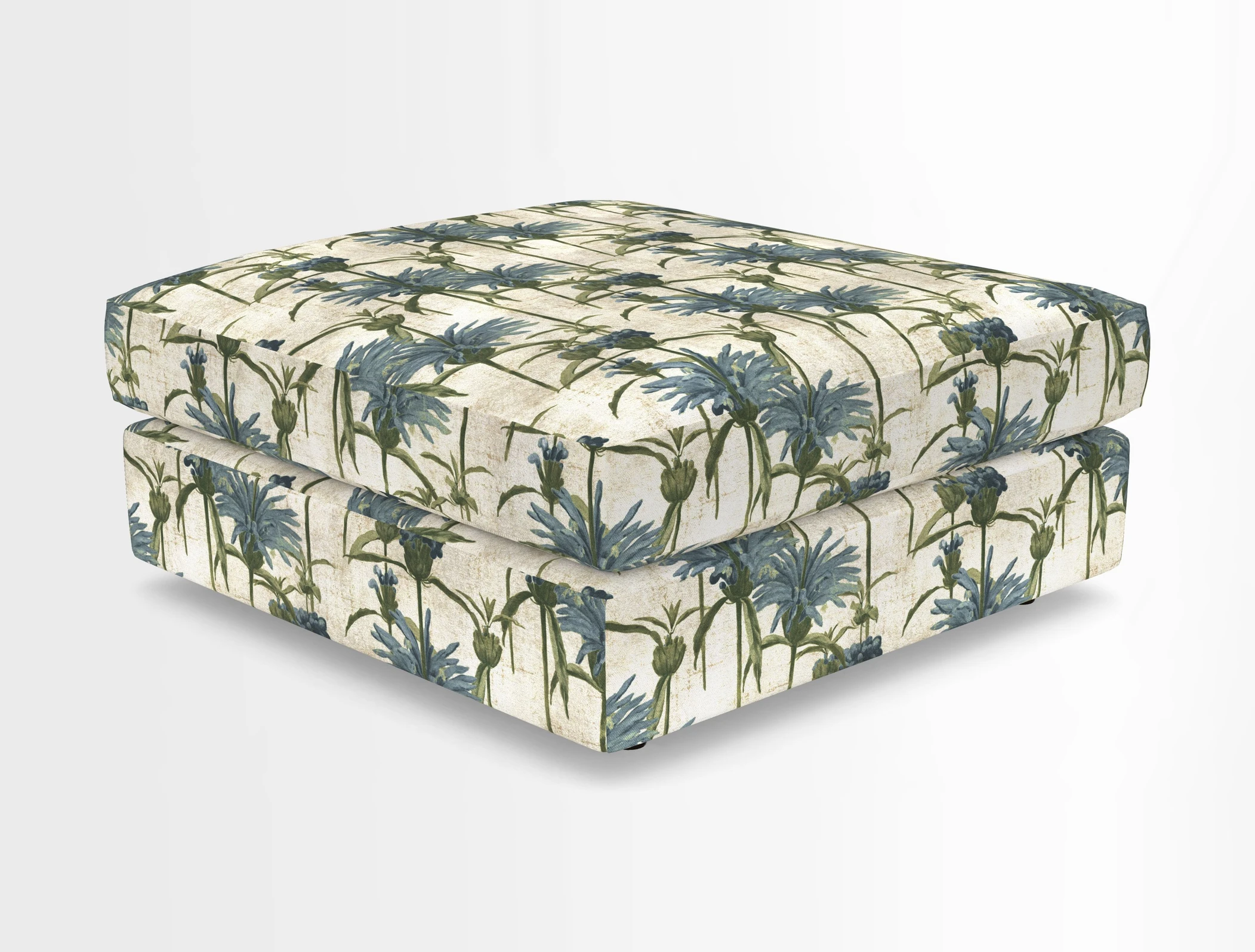 Slingsby fixed cover Footstool in Two Tone Plain Biscuit