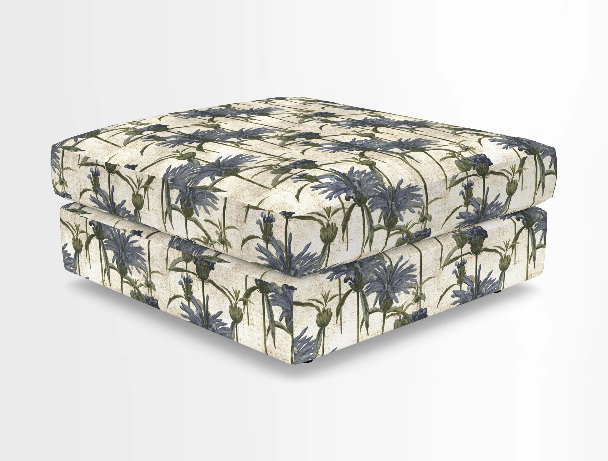 Slingsby fixed cover Footstool in Two Tone Plain Biscuit