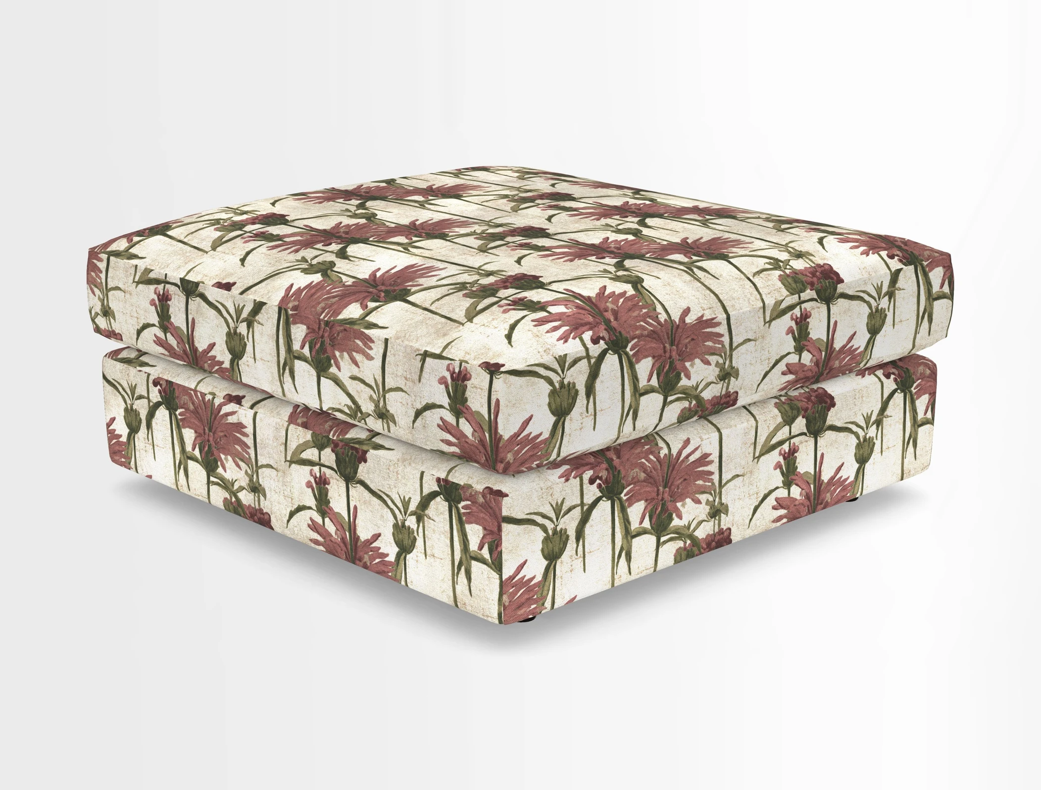 Slingsby fixed cover Footstool in Two Tone Plain Biscuit