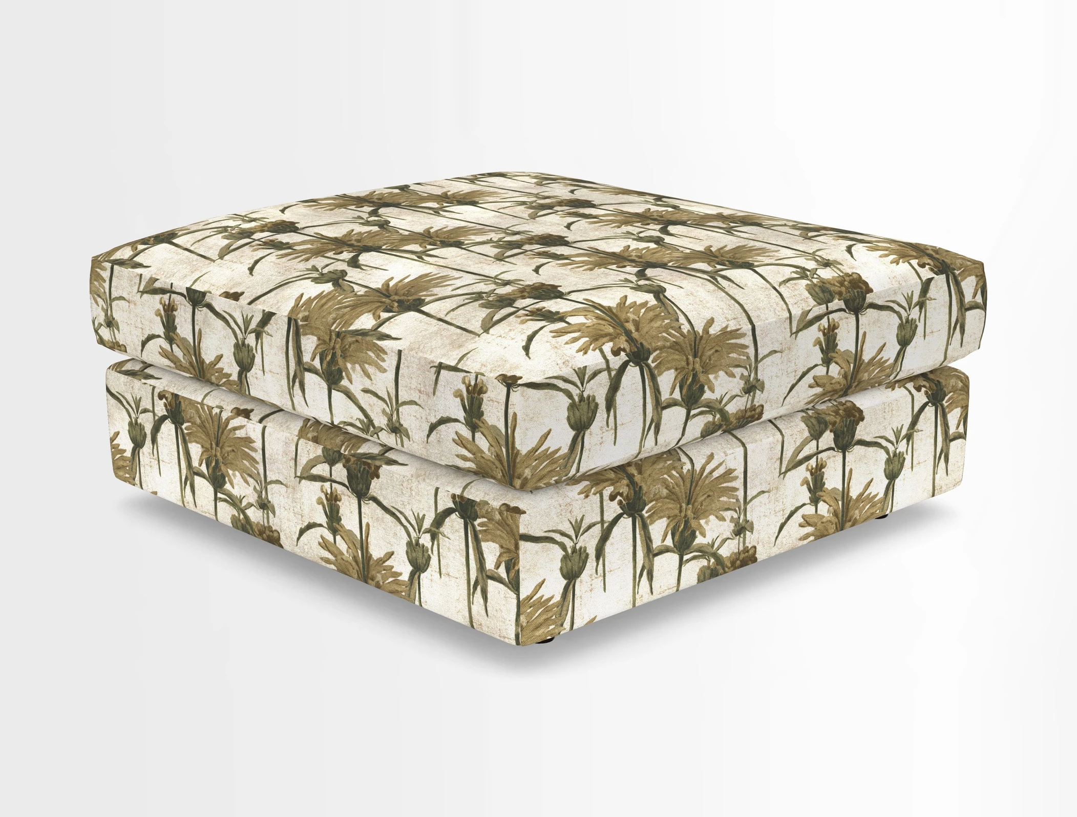 Slingsby fixed cover Footstool in Two Tone Plain Biscuit