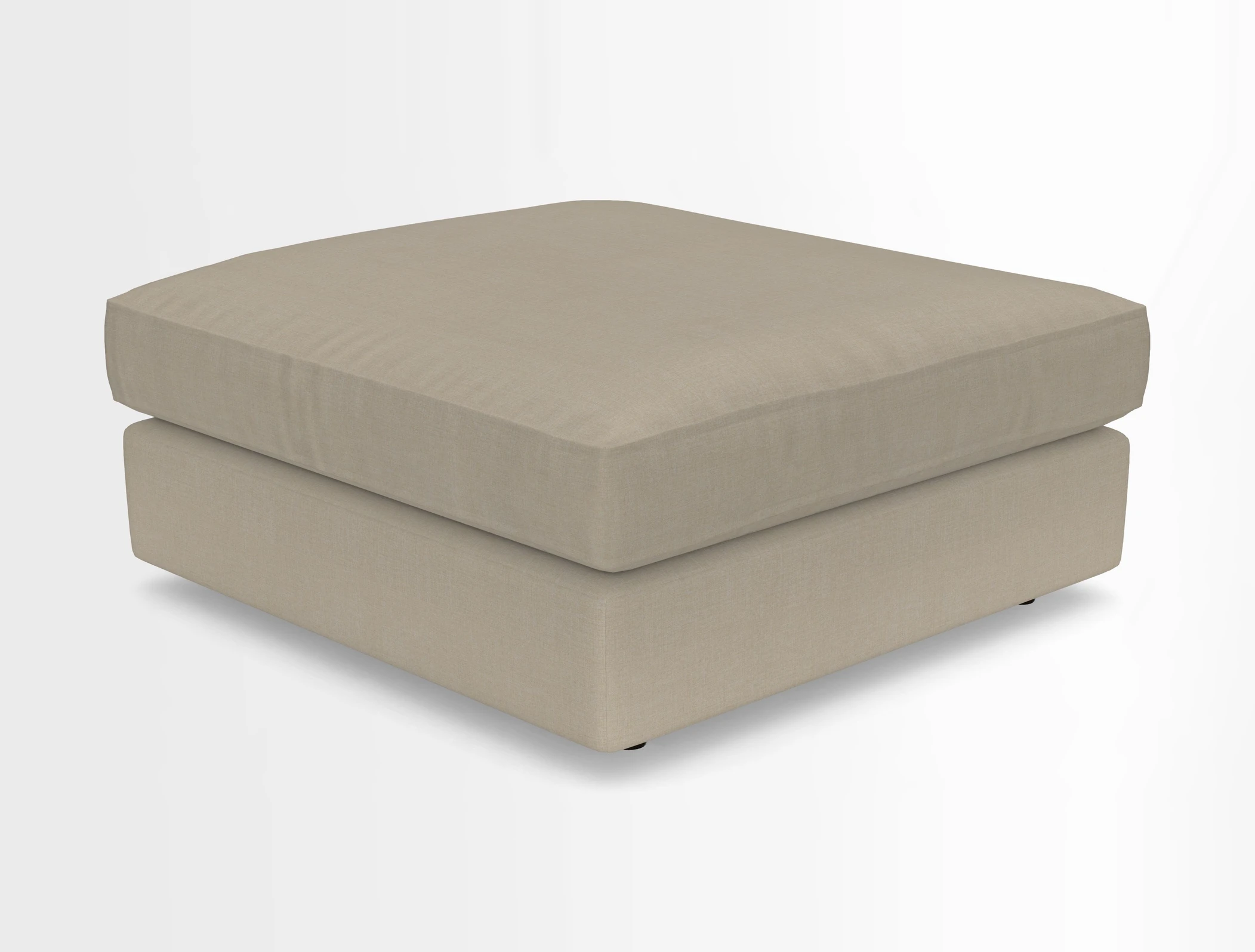 Slingsby fixed cover Footstool in Two Tone Plain Biscuit