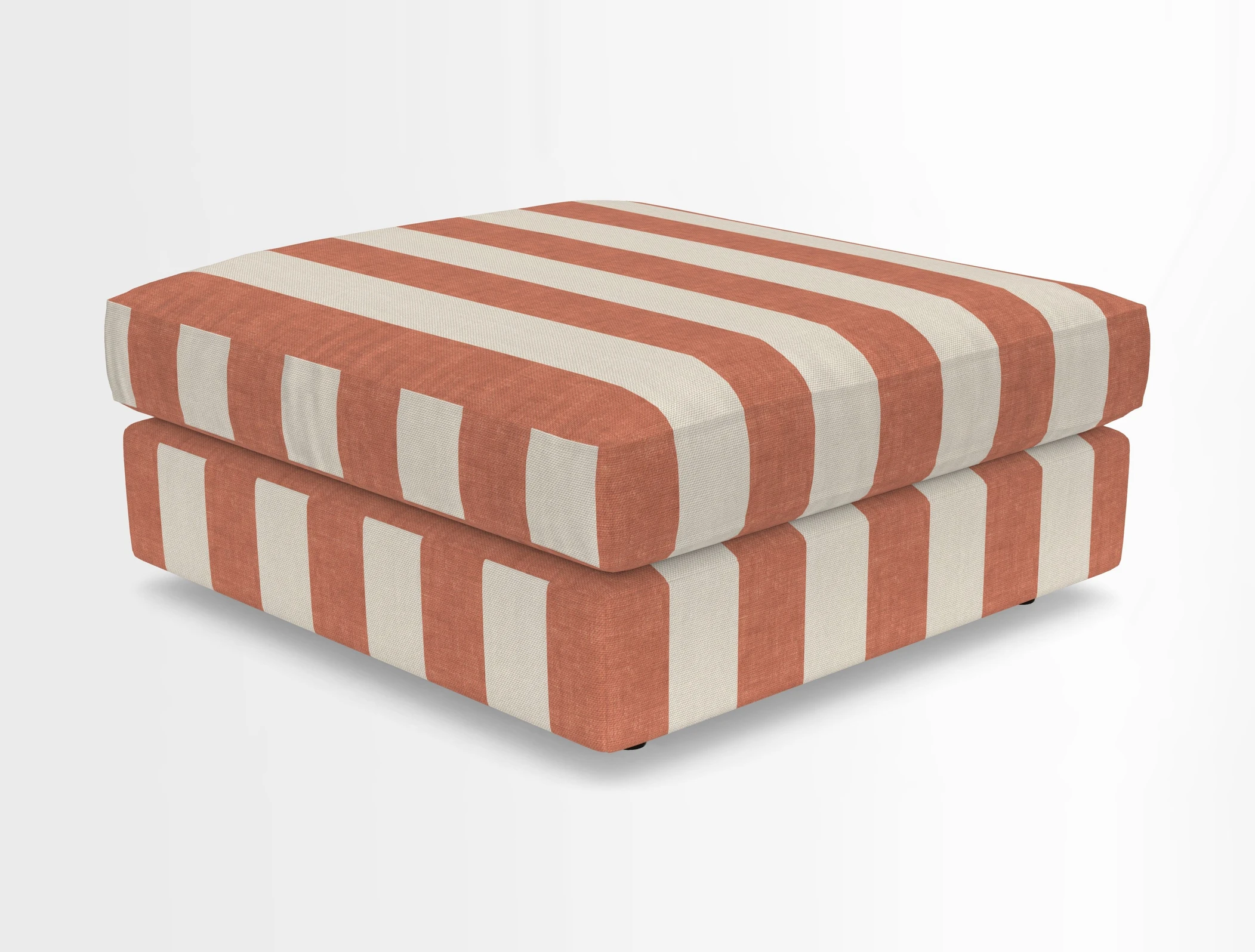 Slingsby fixed cover Footstool in Two Tone Plain Biscuit