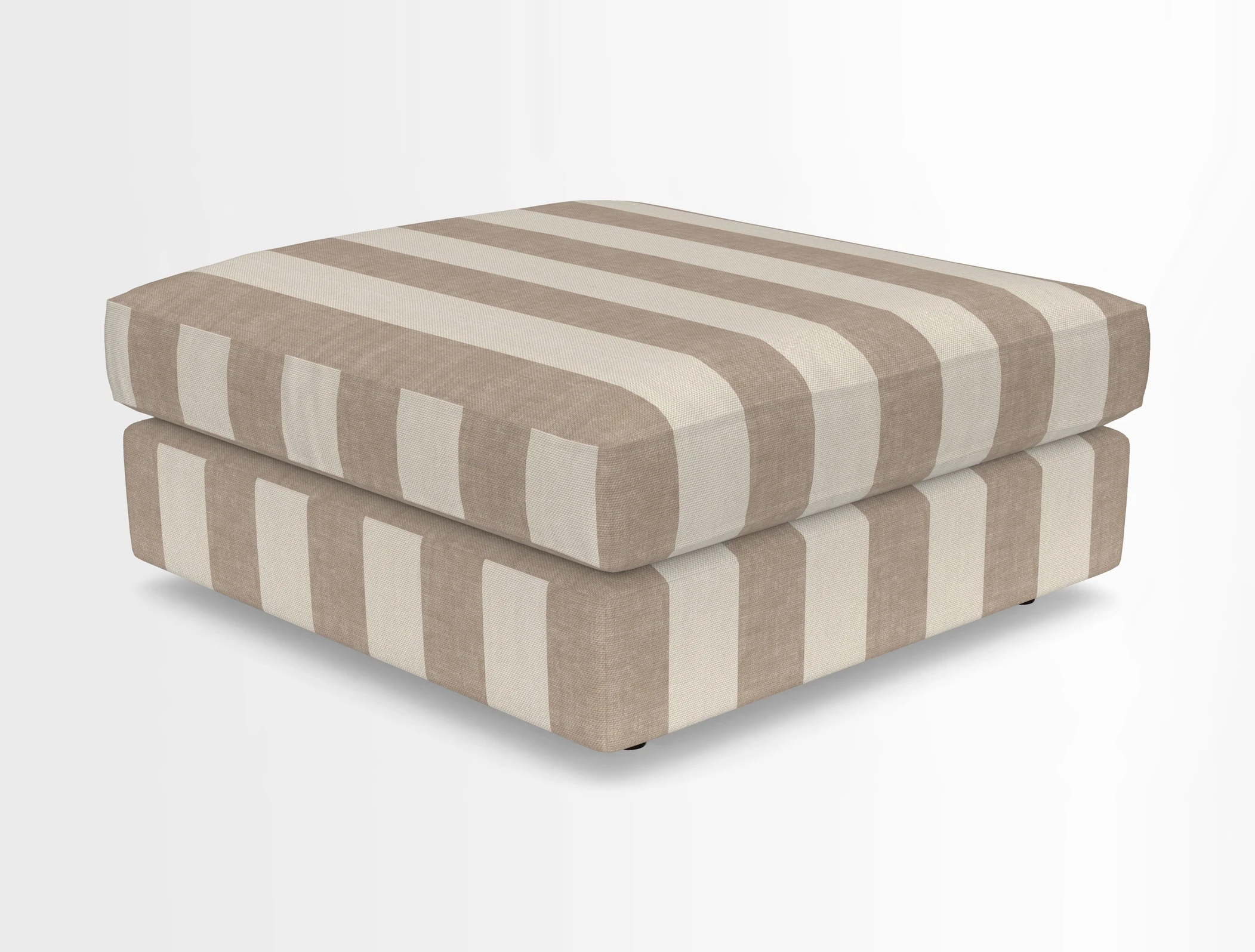 Slingsby fixed cover Footstool in Two Tone Plain Biscuit