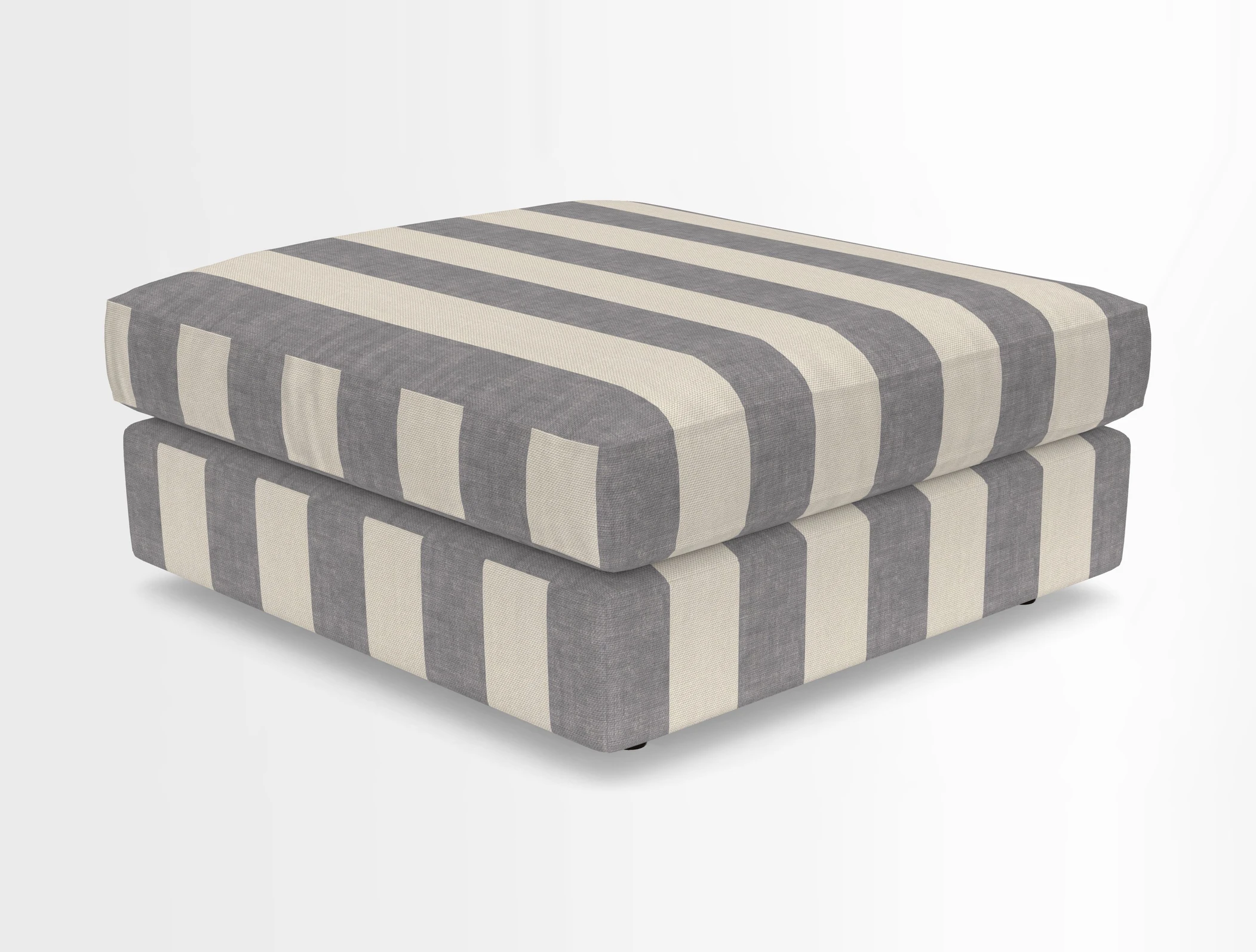 Slingsby fixed cover Footstool in Two Tone Plain Biscuit
