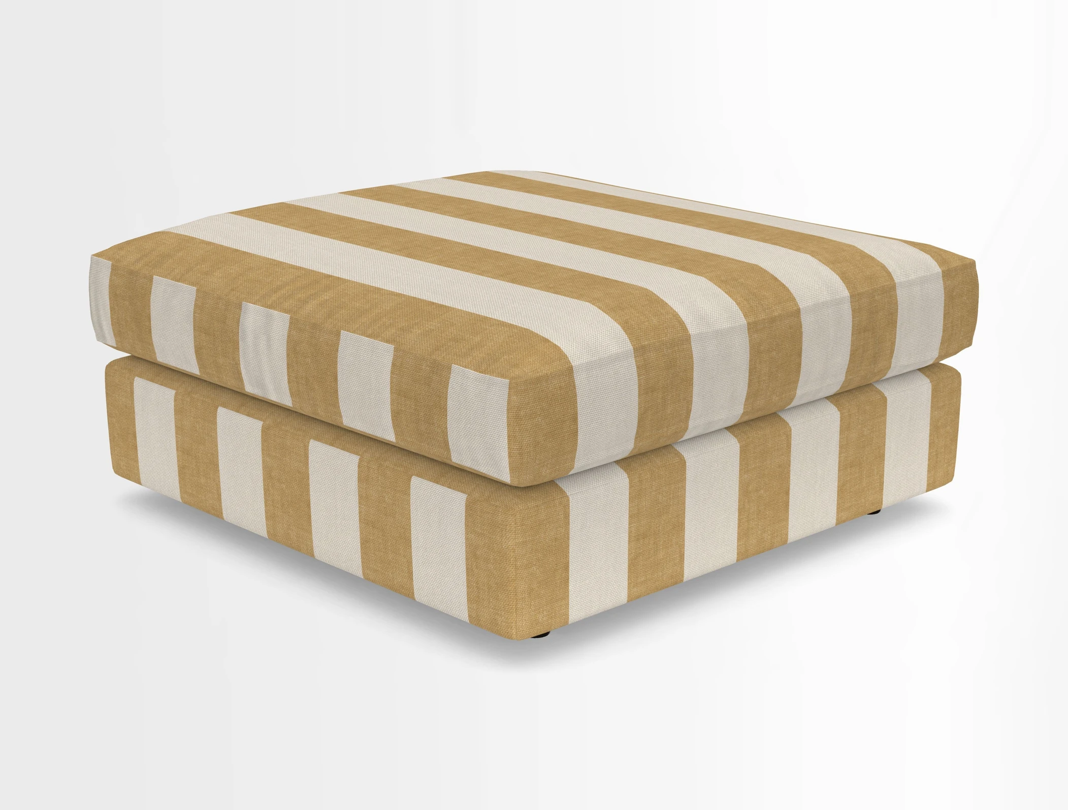 Slingsby fixed cover Footstool in Two Tone Plain Biscuit