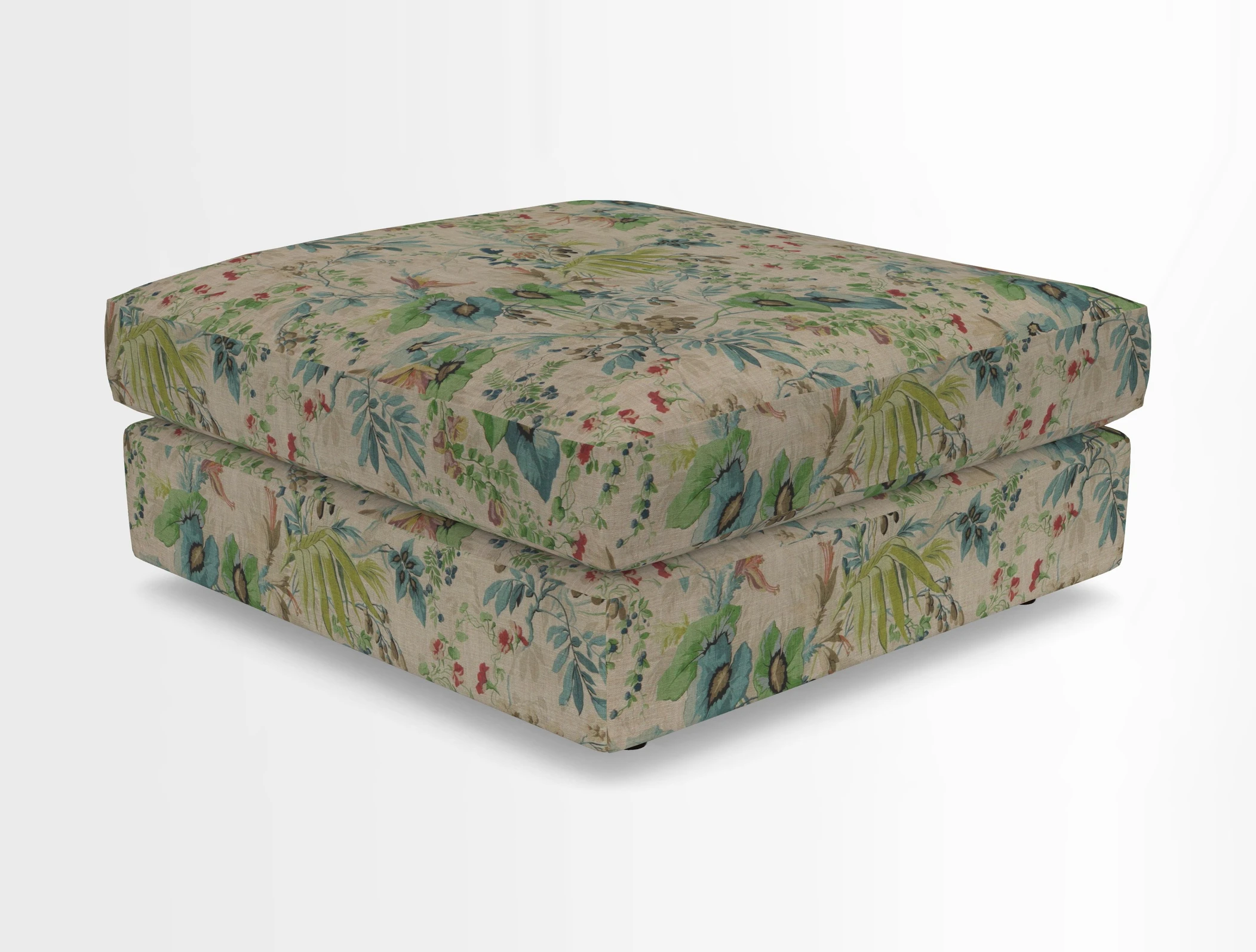 Slingsby fixed cover Footstool in Two Tone Plain Biscuit
