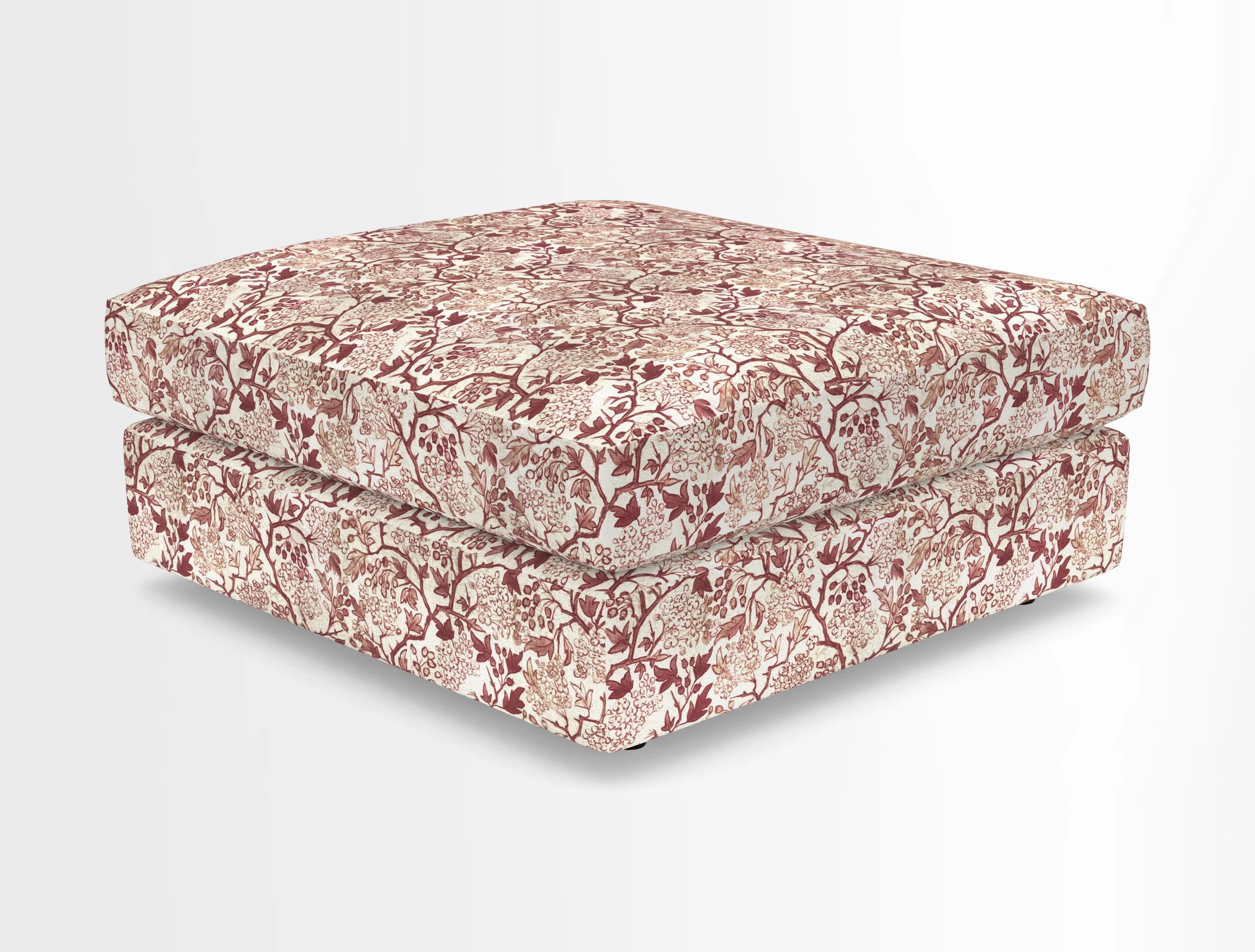 Slingsby fixed cover Footstool in Two Tone Plain Biscuit