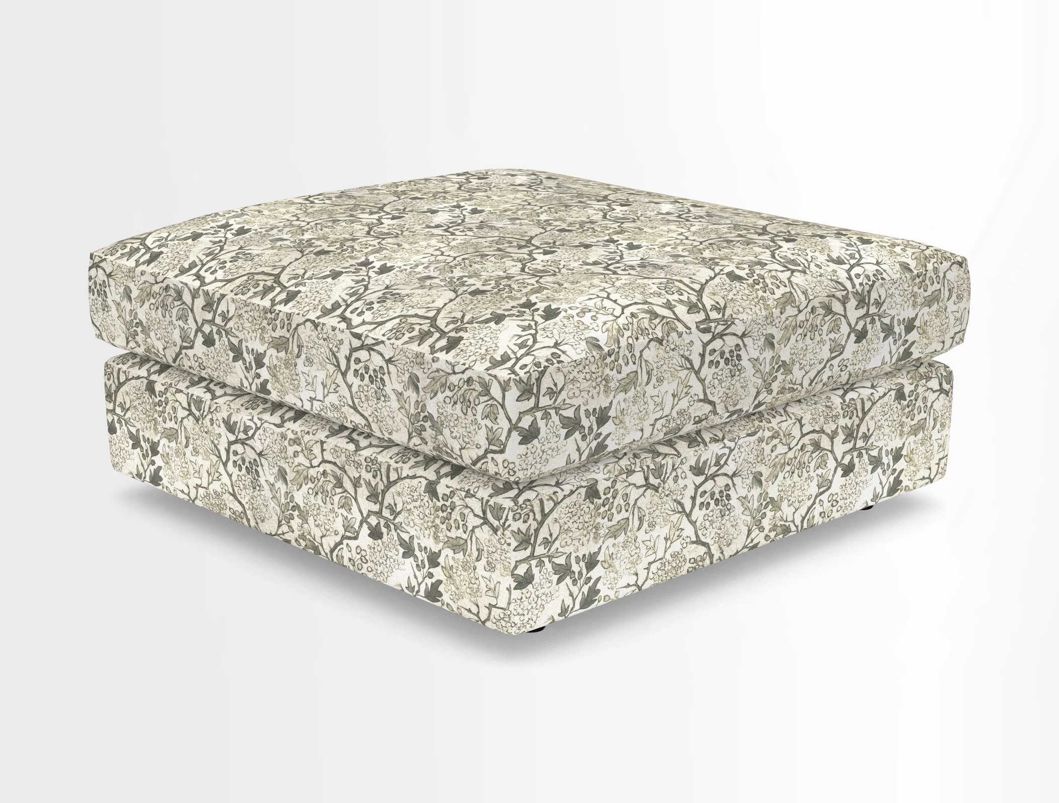 Slingsby fixed cover Footstool in Two Tone Plain Biscuit