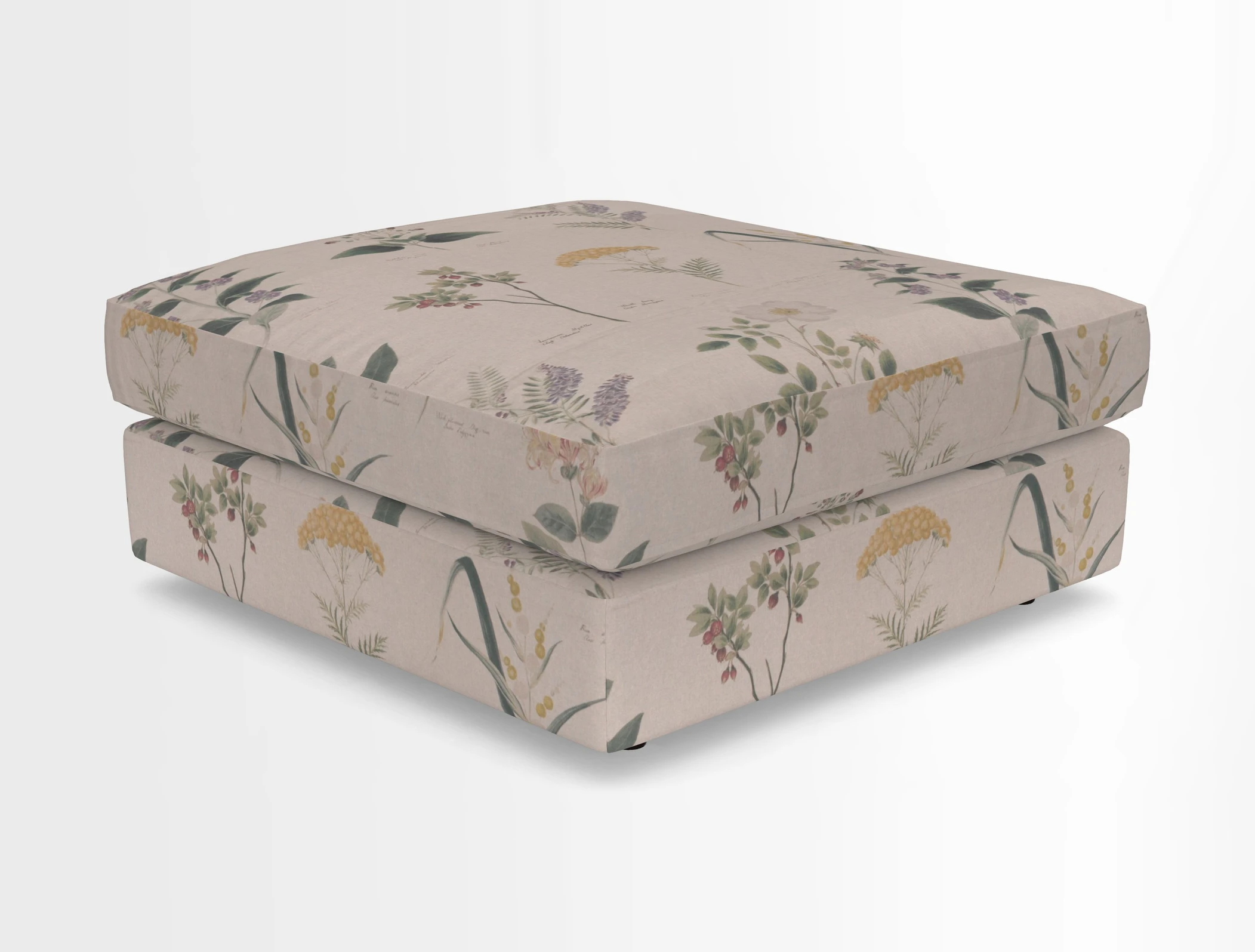 Slingsby fixed cover Footstool in Two Tone Plain Biscuit