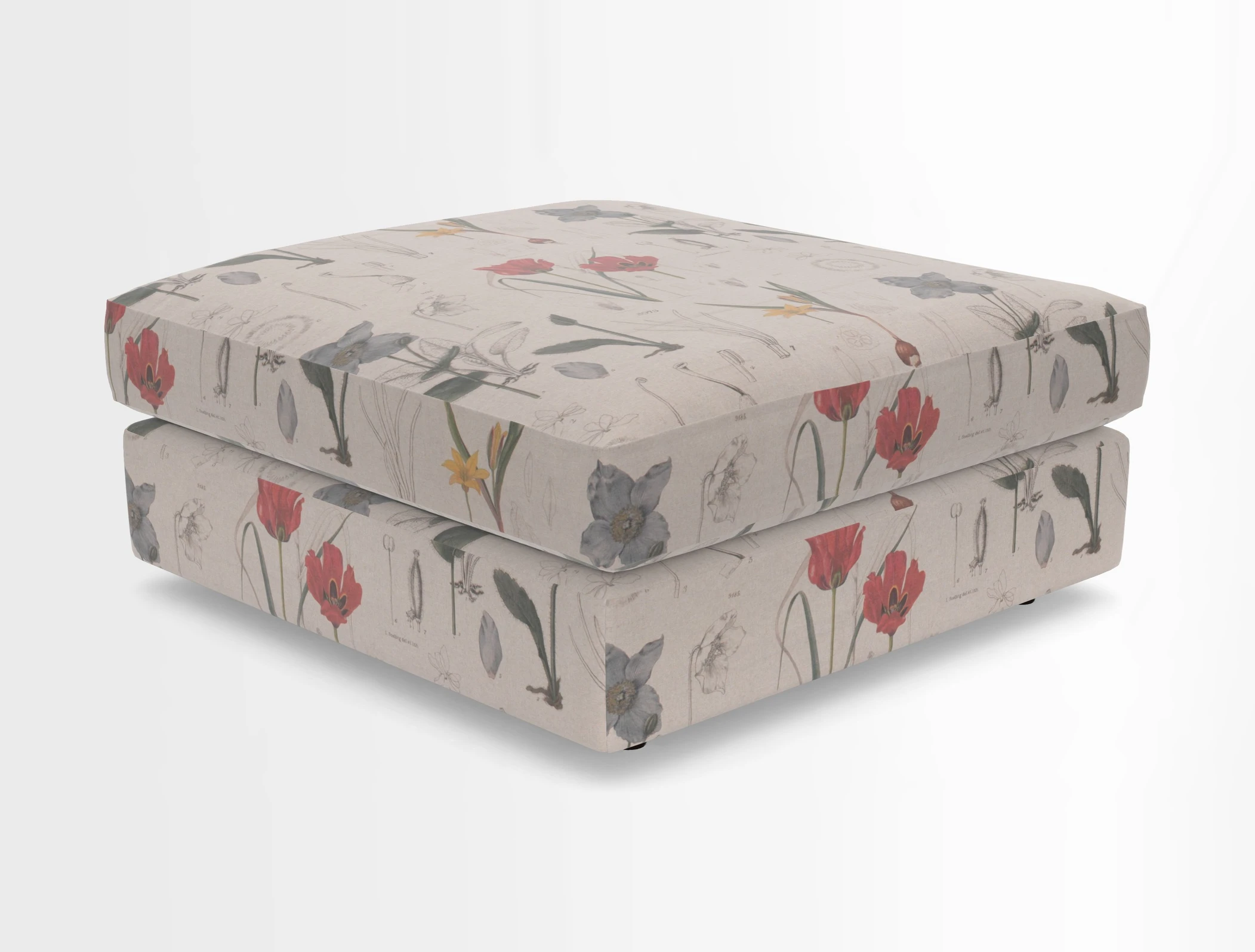 Slingsby fixed cover Footstool in Two Tone Plain Biscuit