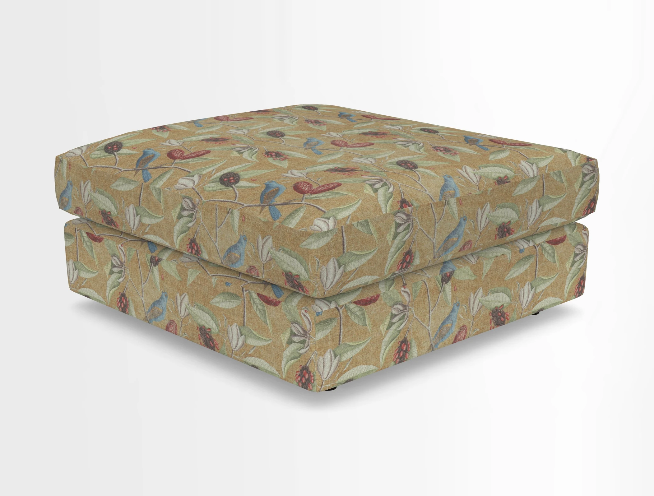 Slingsby fixed cover Footstool in Two Tone Plain Biscuit
